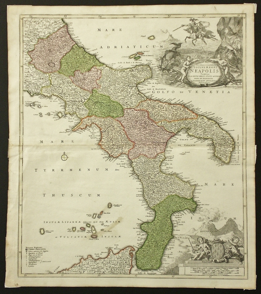 Homann, Joh.Bapt.: Novissima & exactissima Totius Regni Neapolis Tabula Praesentis Belli Statui Accommodata et Exhibita…