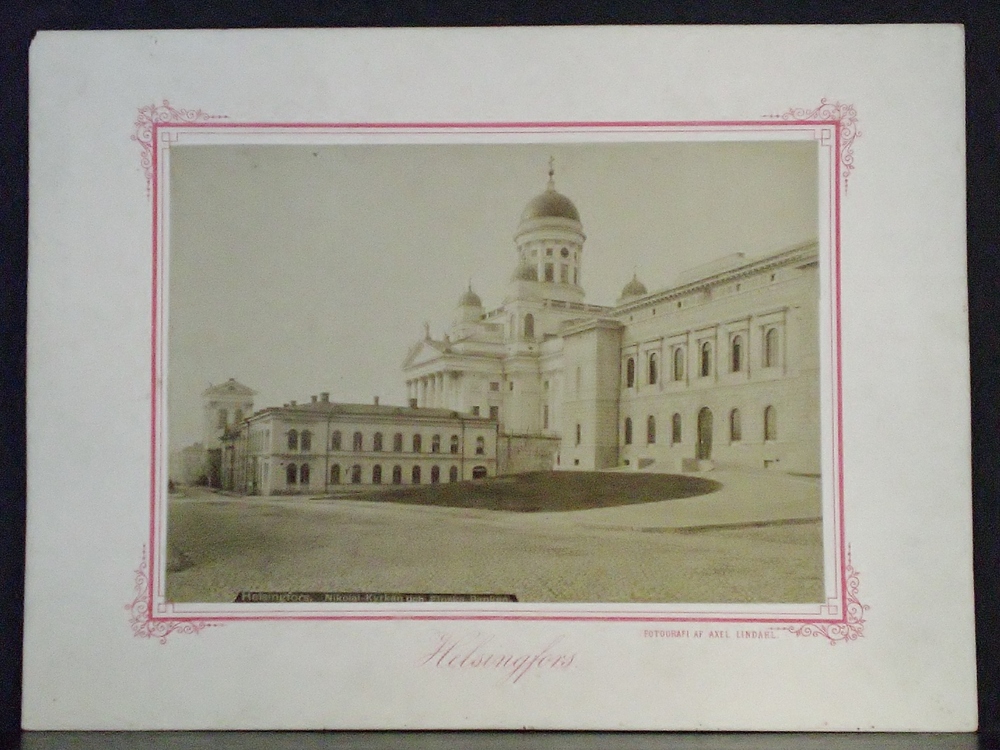Lindahl, Axel: Valokuva. fotografi. Nikolai-Kyrkan och Finska Banken