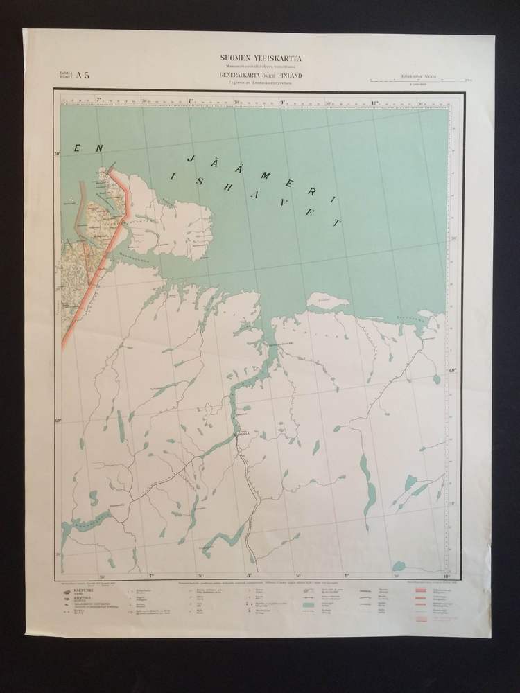 Suomen yleiskartta. Lehti A5. (Petsamo) (1936)