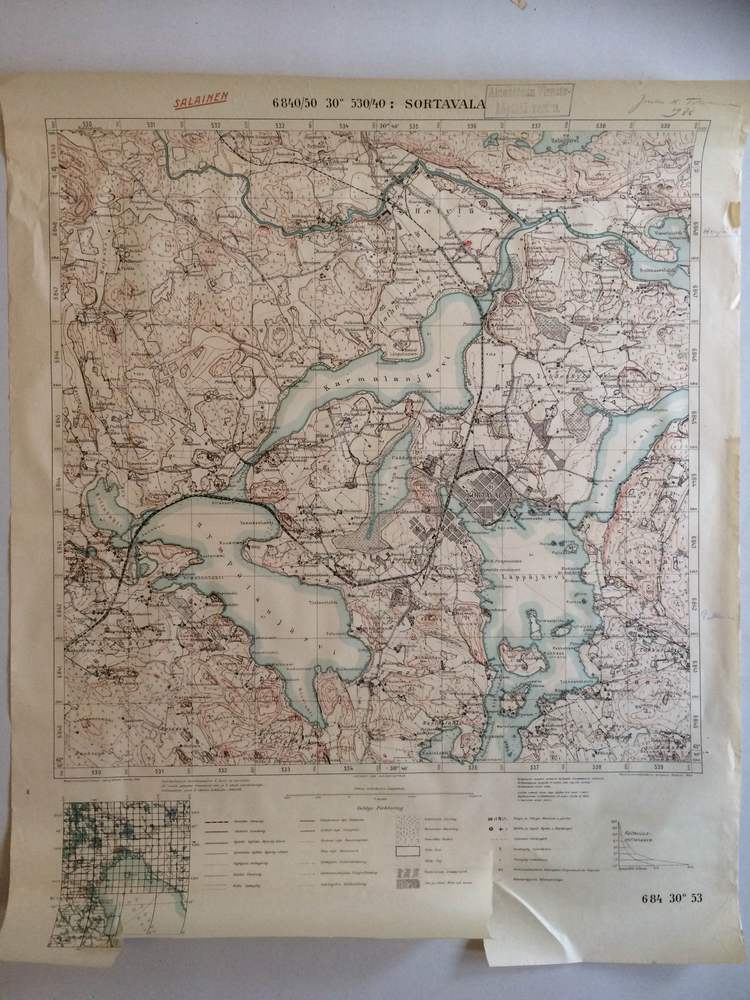 Sortavala. Topografinen kartta. (Karjalan kannas)(1924)