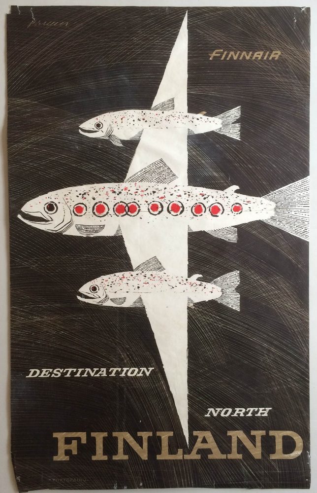 Bruun, Erik: Destination North Finland. Finnair. "Laxflygplan"