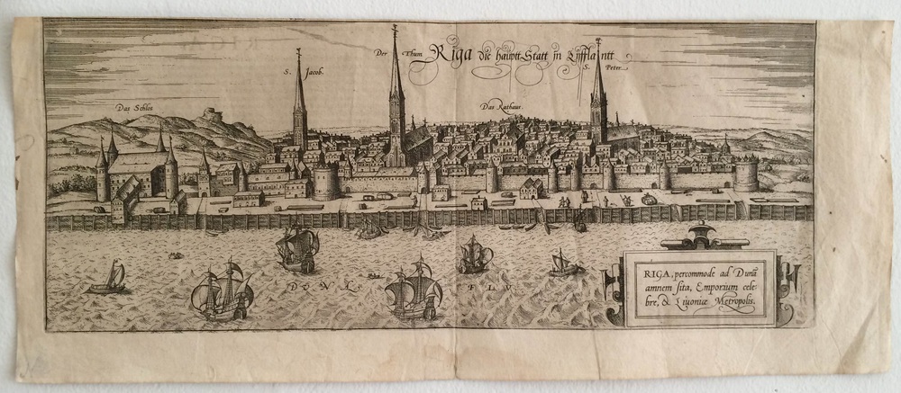 Braun, G. & F. Hogenberg: Riga, Percommode ad Duna Amnem Sita, Emporium Celebre, et Livoniae Metropolis