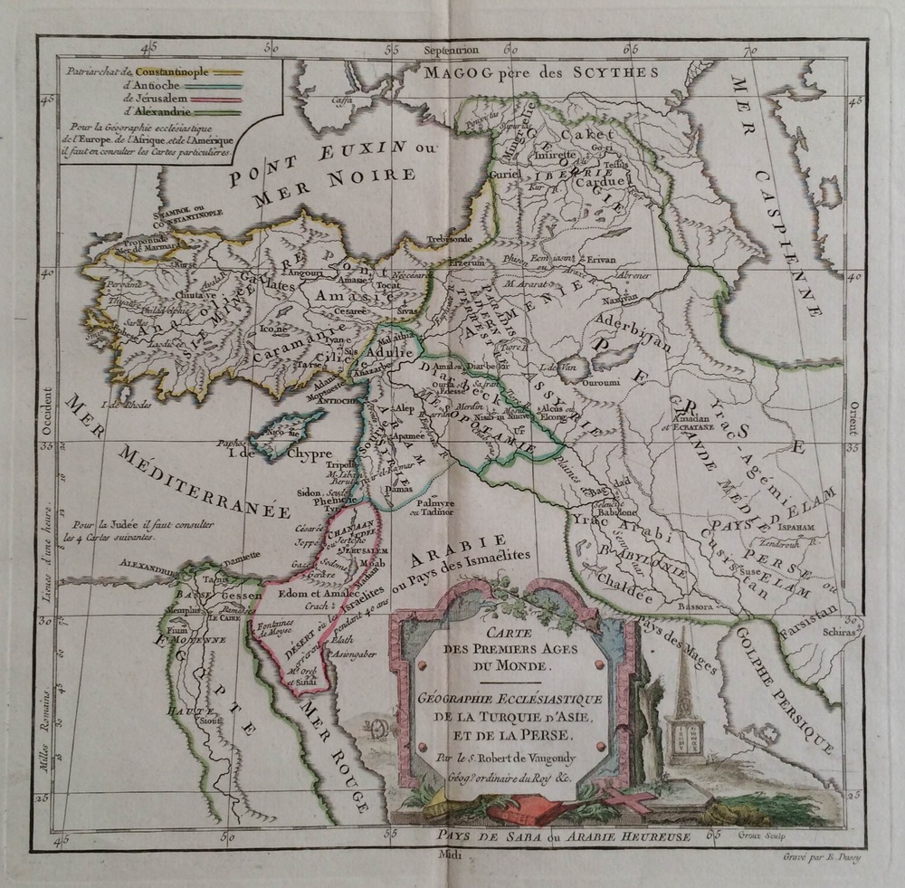 Robert de Vaugondy, G.: Carte des Premiers Ages du Monde. Géographie Ecclésiastique de la Turquie d'Asie, et de la Perse