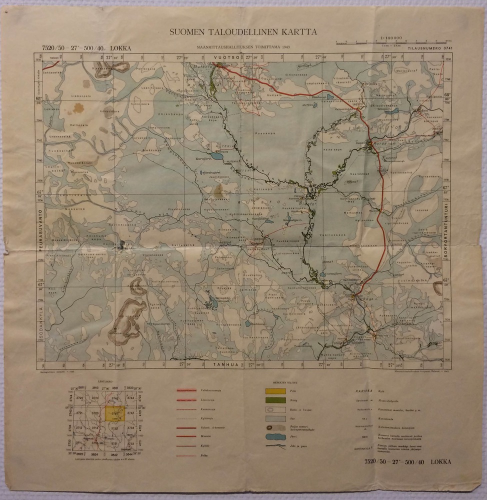 Lokka. Suomen taloudellinen kartta (1943)