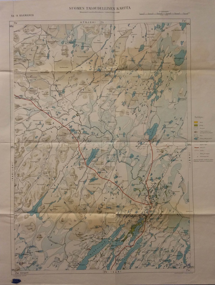 Kaamanen. Suomen taloudellinen kartta (1942)