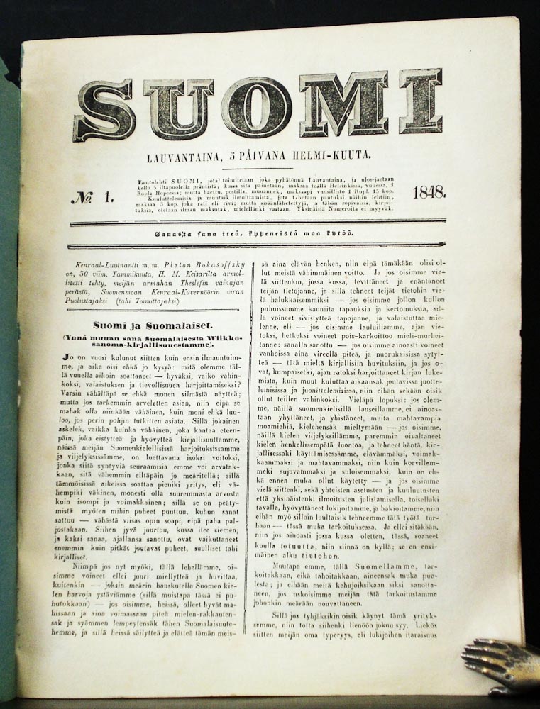Gottlund, Carl Axel: Suomi, N:o 1-28. 1848