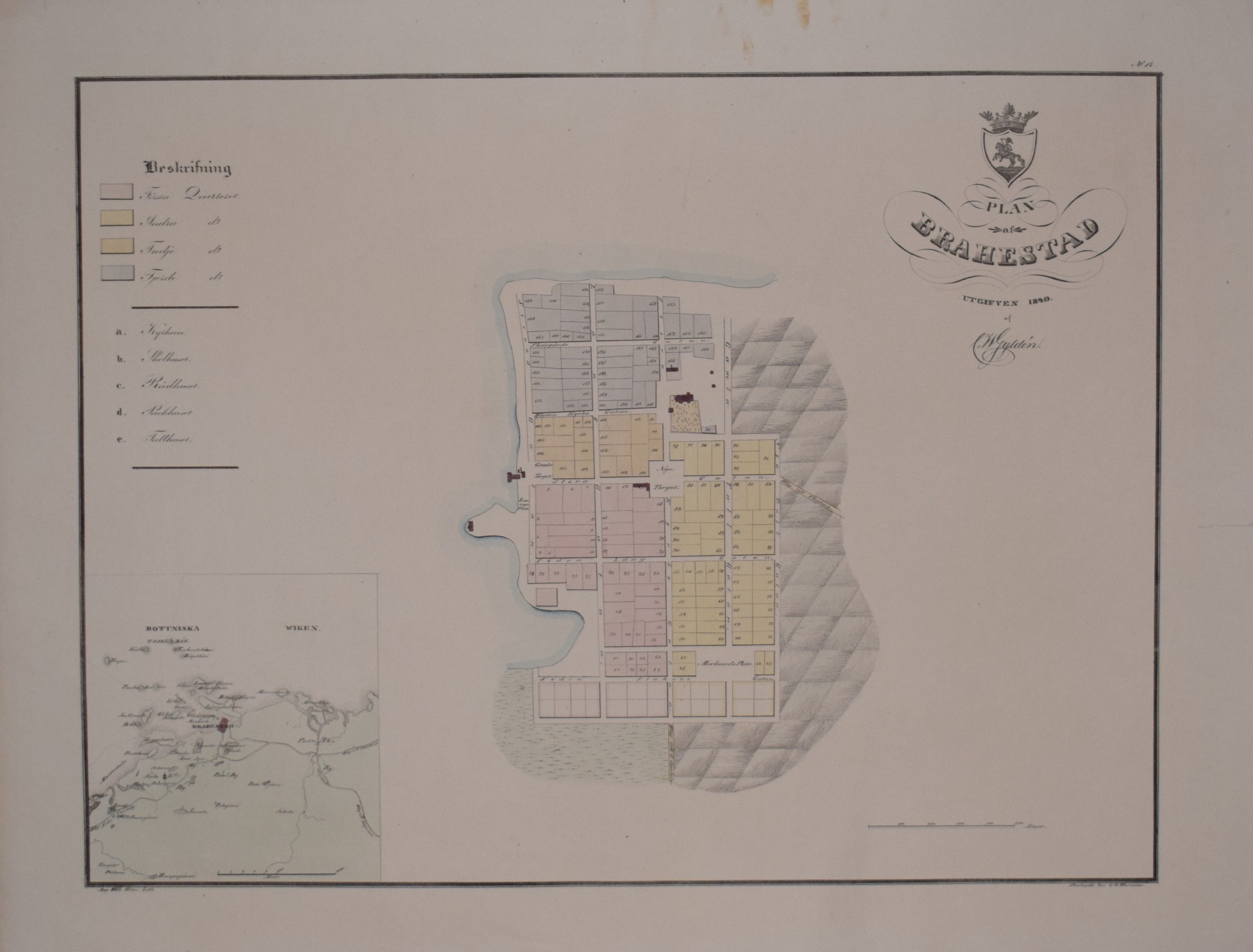 C.W. Gyldén: Plan af Brahestad