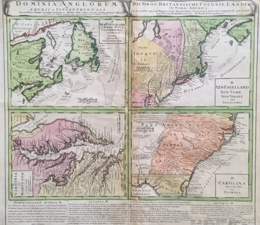 Homann Heirs: Dominia Anglorum in America Septentrionali