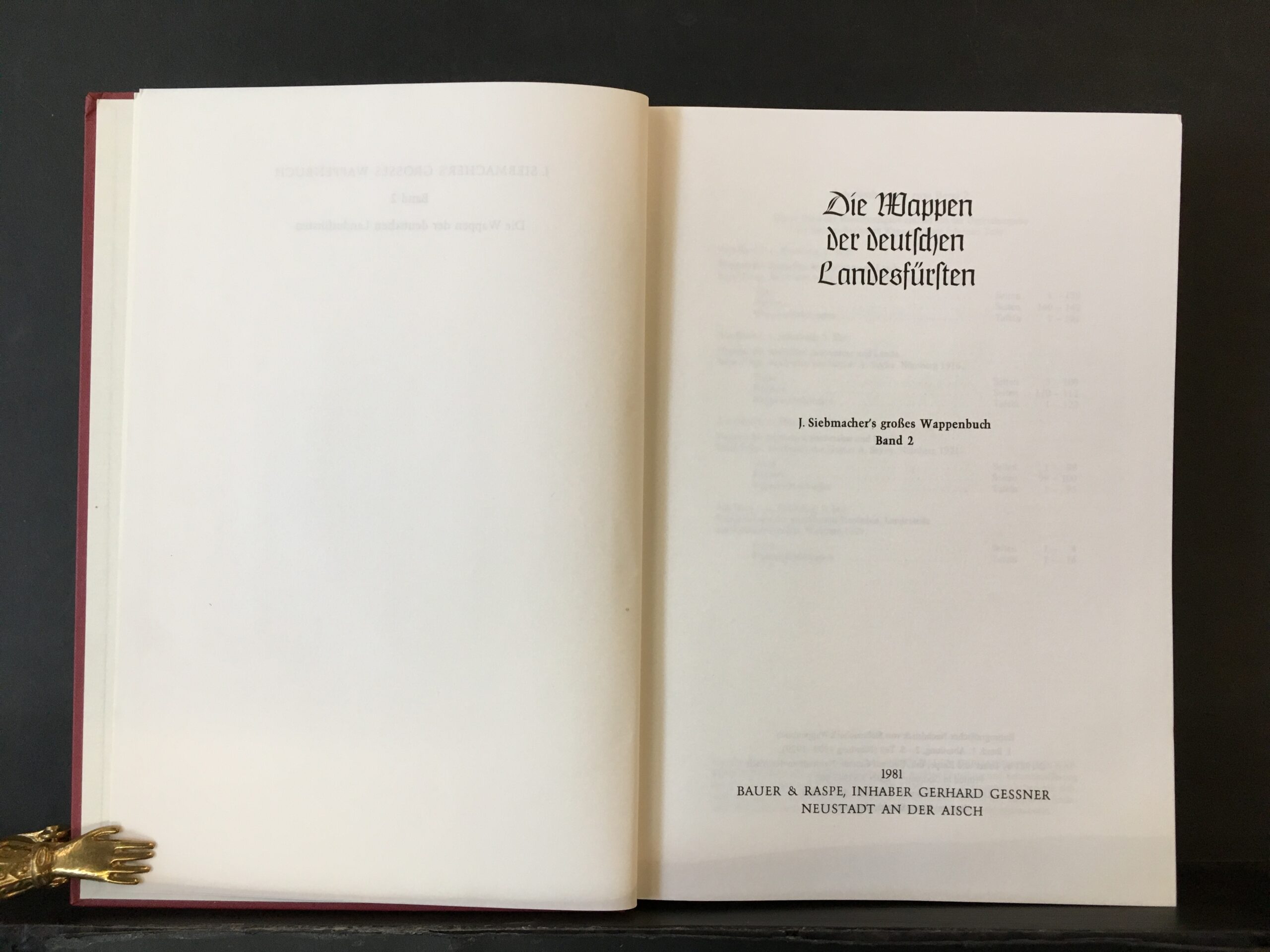 Die Wappen der deutschen Landesfürsten. Band 2. J. Siebmacher's grosses Wappenbuch