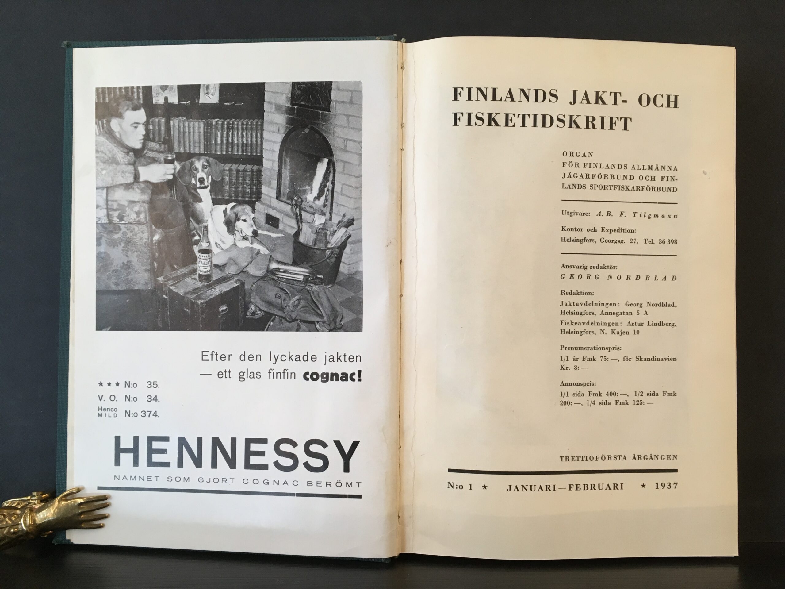 Finlands Jakt- och Fisketidskrift 1937. Organ för Finlands Allmänna Jägarförbund, Finska Jaktföreningen och Finlands Sportfiskeförbund