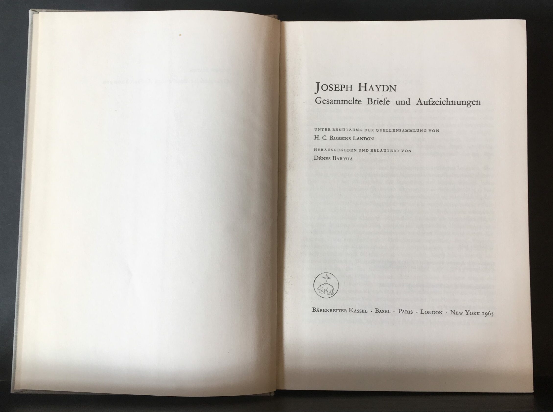 Joseph Haydn. Gesammelte Briefe und Aufzeichnungen