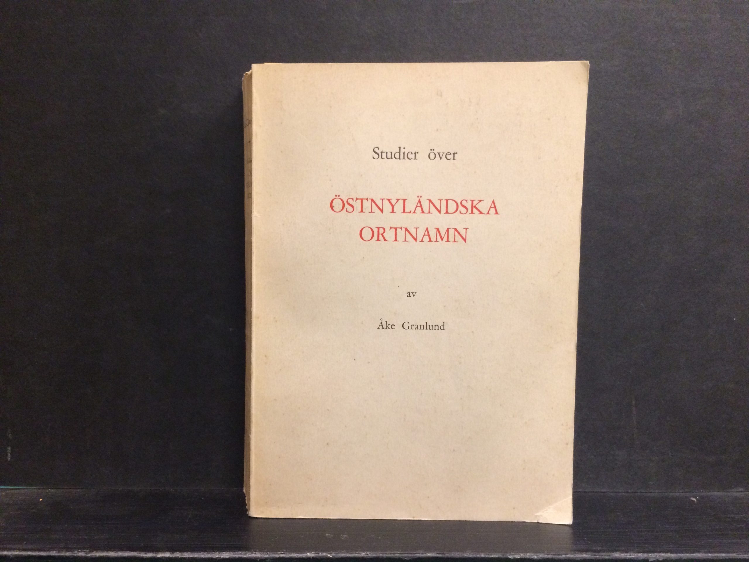Granlund, Åke: Studier över östnyländska ortnamn