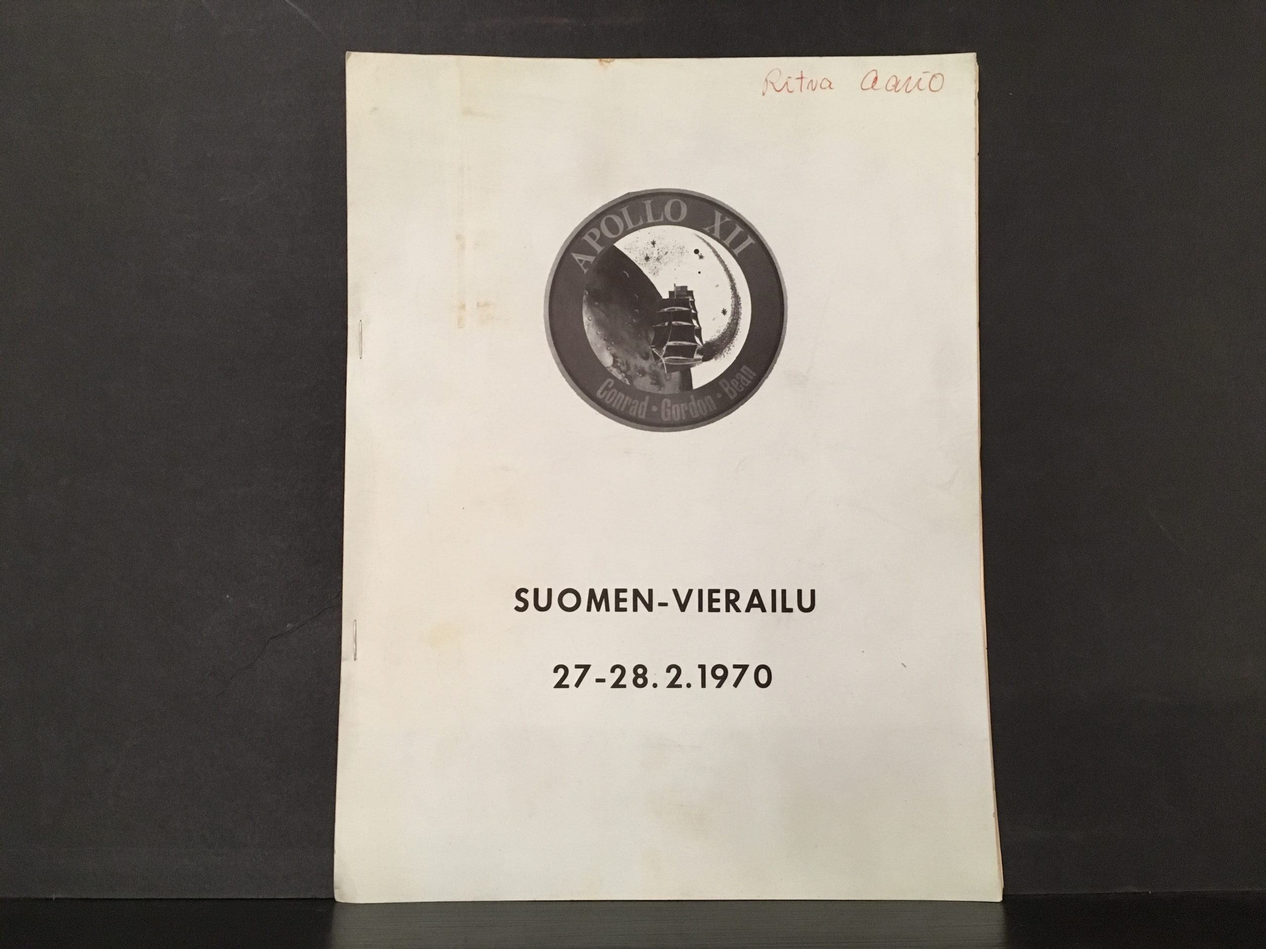Apollo XII. Conrad - Gordon - Bean. Suomen vierailu 27-28.2. 1970. Vierailuohjelma