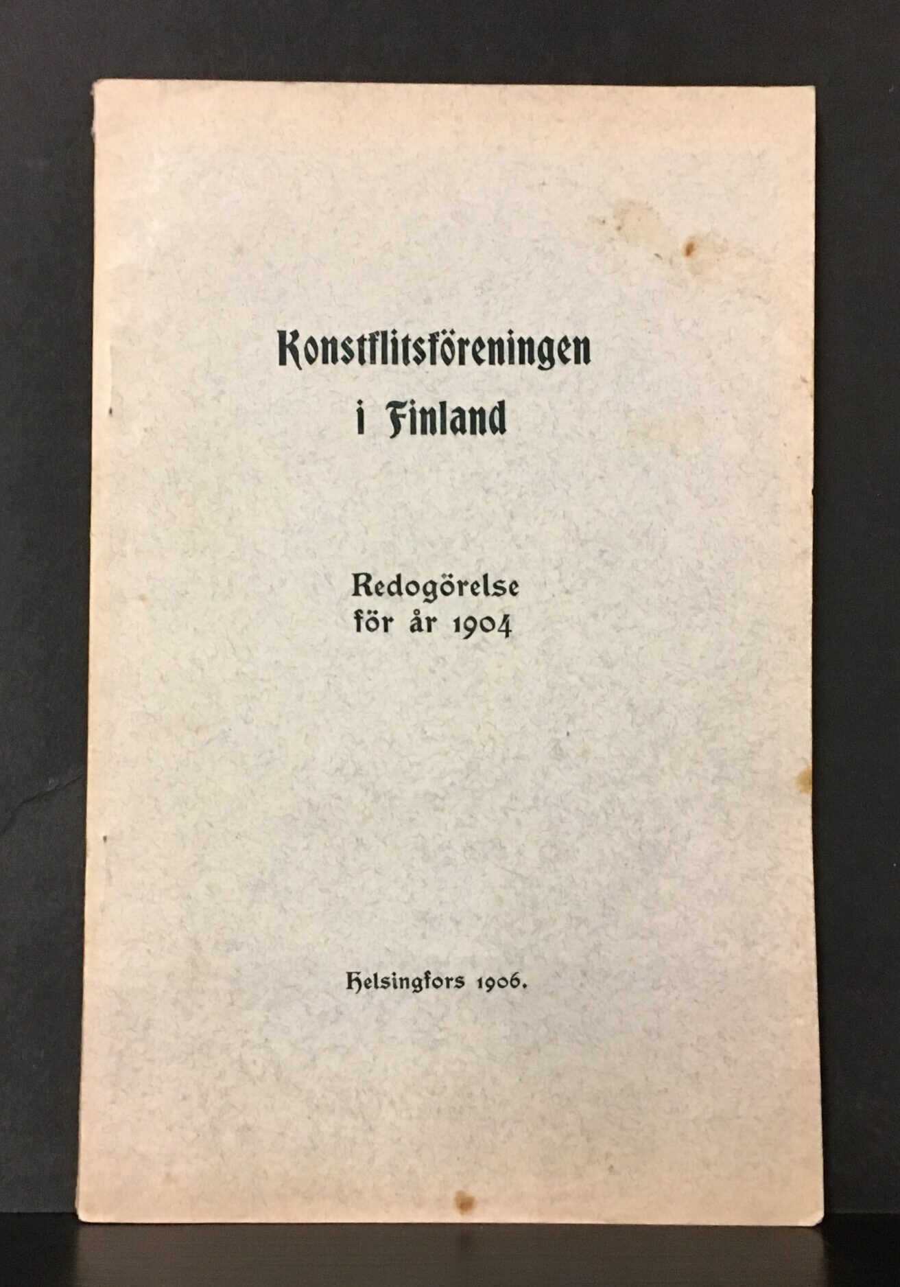Konstflitsföreningen i Finland. Redogörelse för år 1904
