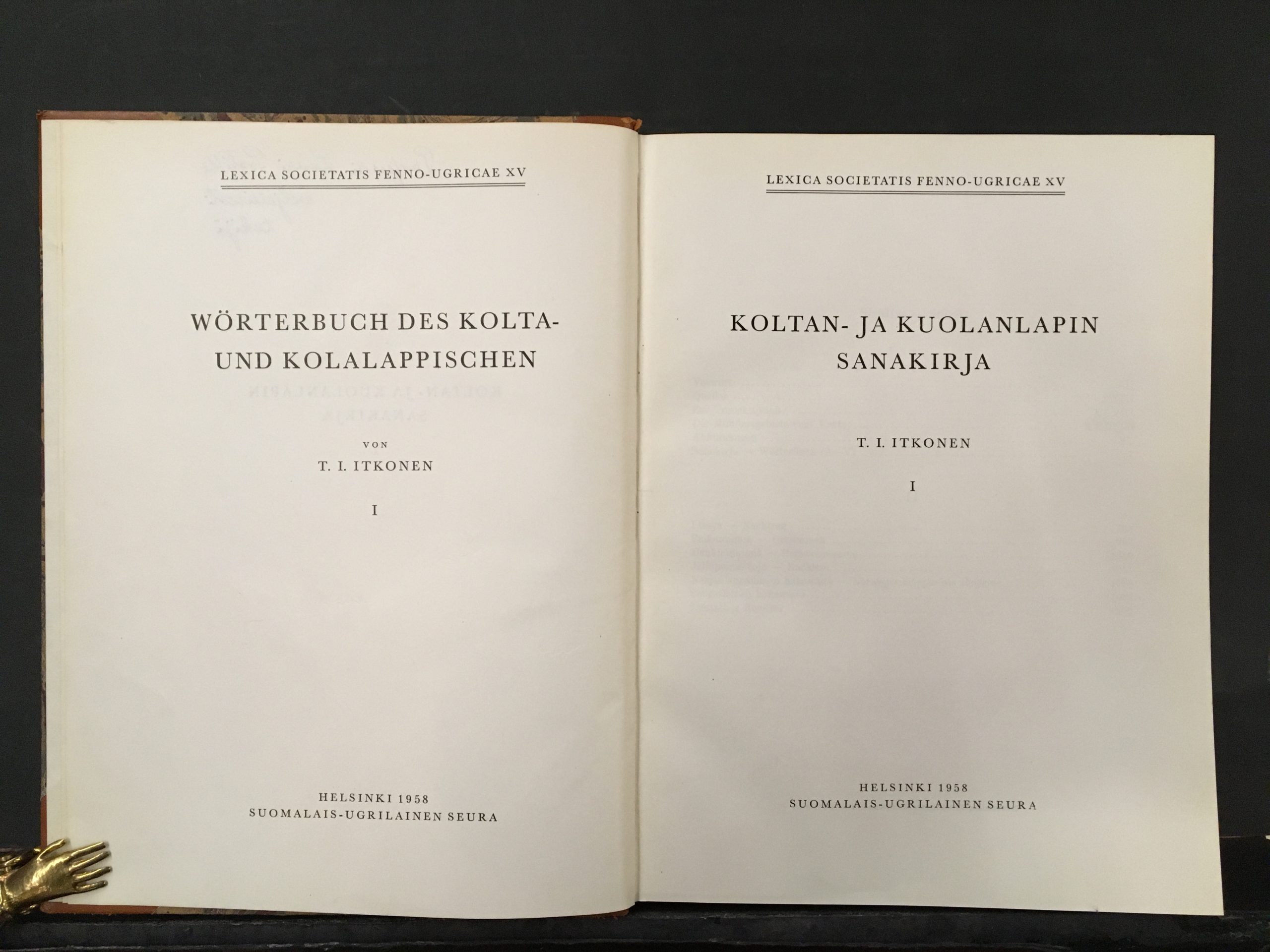 Itkonen, T. I.: Koltan- ja Kuolanlapin sanakirja. Wörterbuch des Kolta- und Kolalappischen I–II