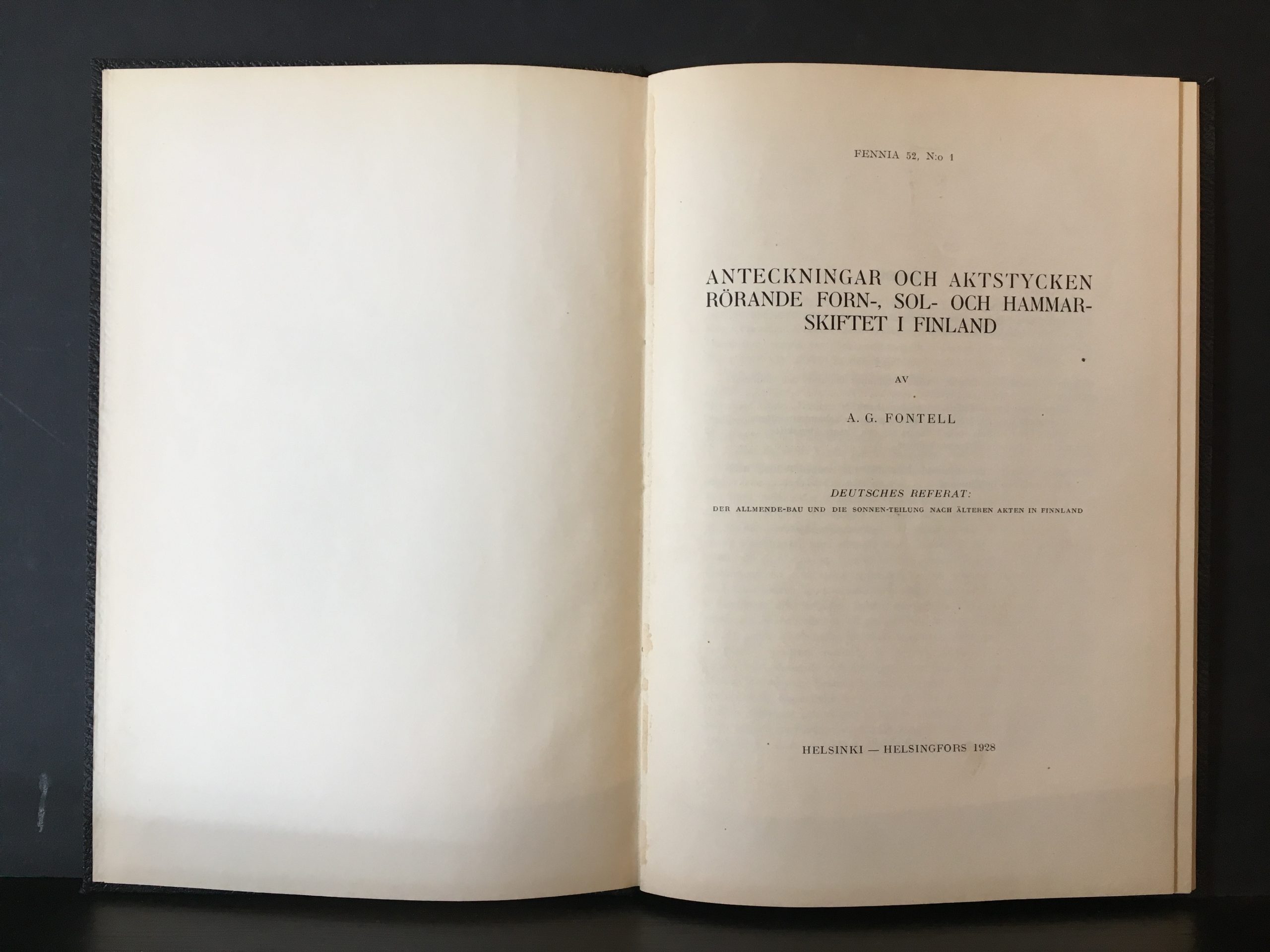 Anteckningar och aktstycken rörande forn-, sol- och hammarskiftet i Finland