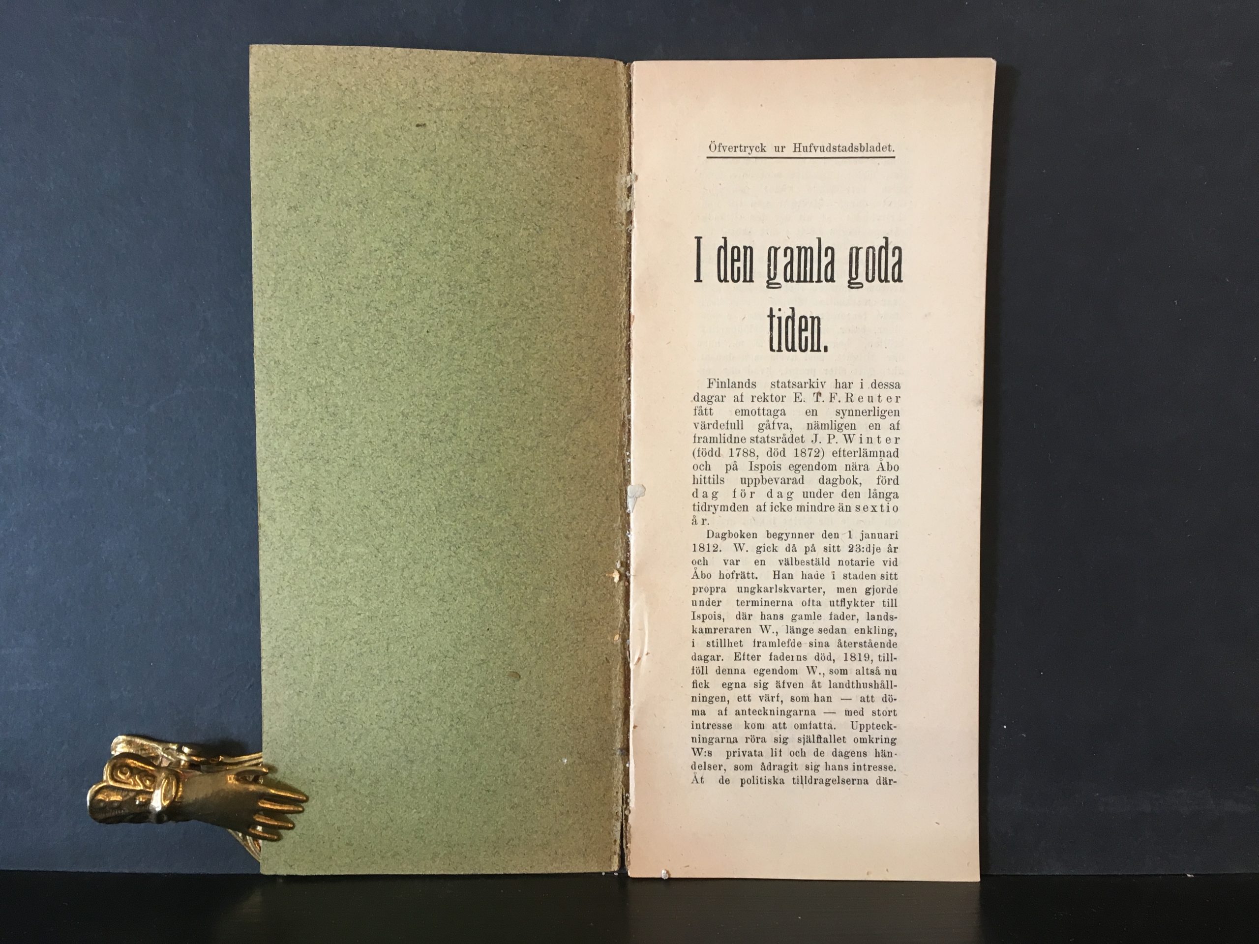 Hausen, Reinhold: I den gamla goda tiden