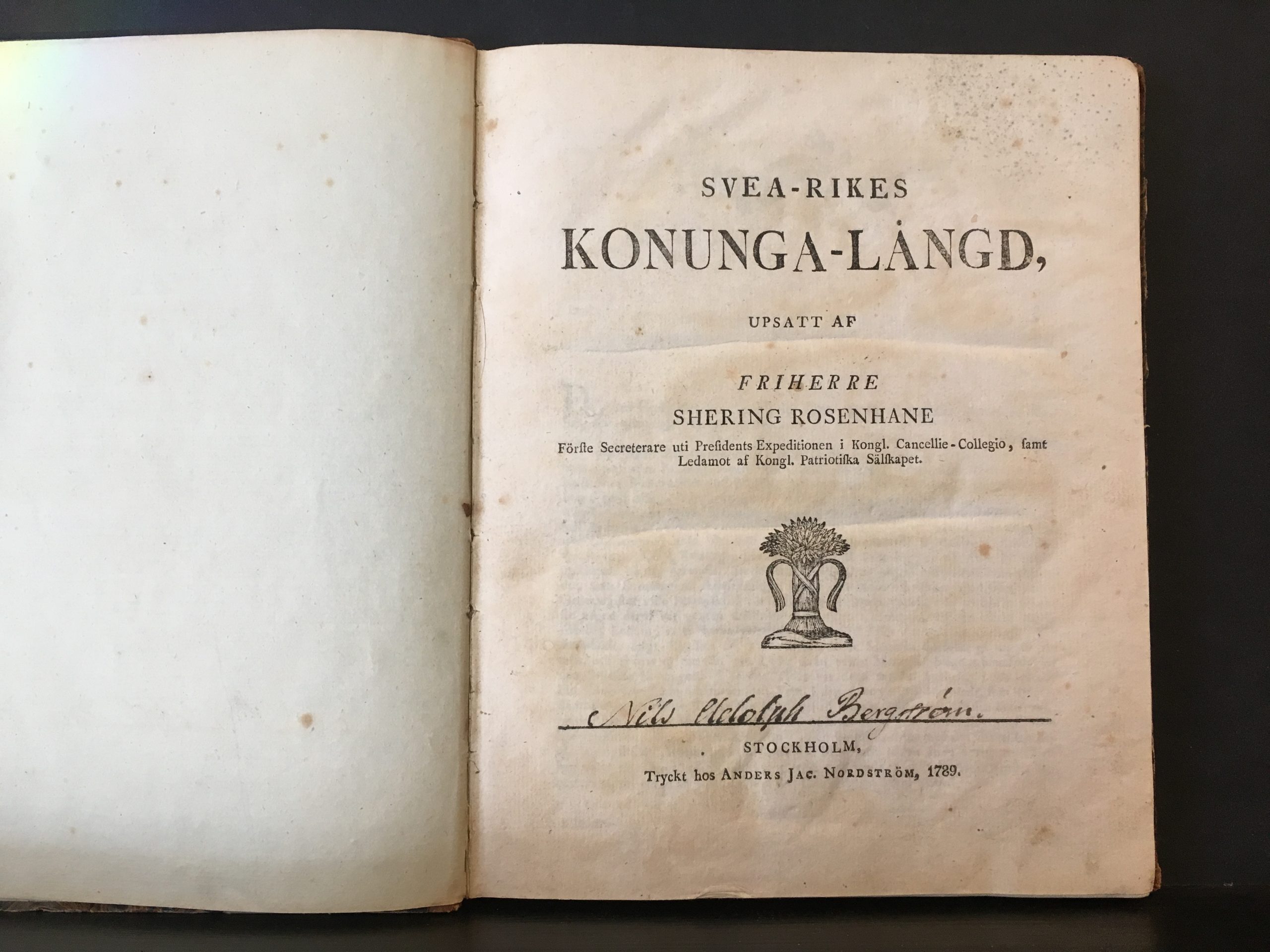 Rosenhane, Shering: Svea-rikes konunga-längd