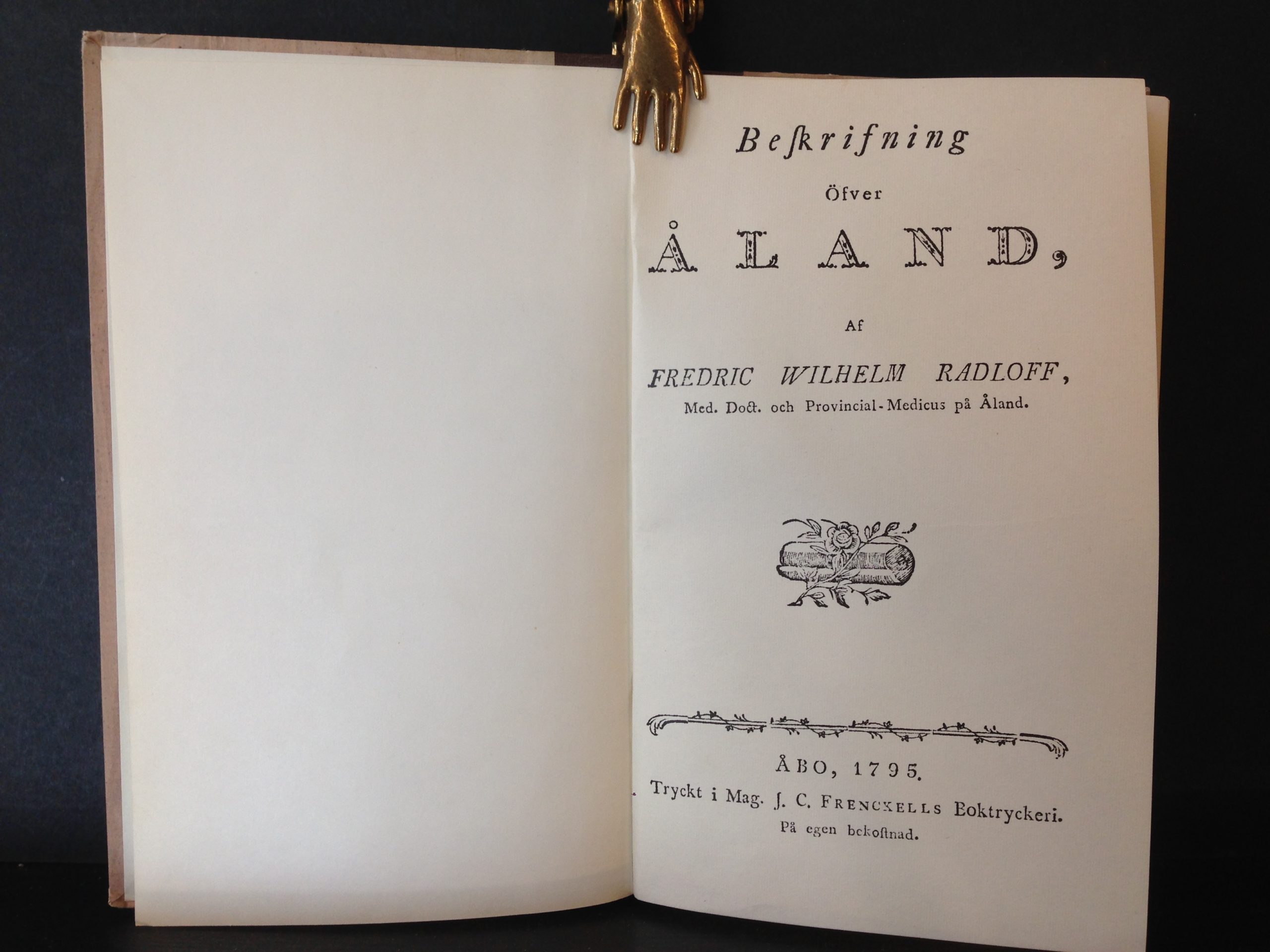 Radloff, Fredric Wilhelm: Beskrifning öfver Åland (faximileupplaga)