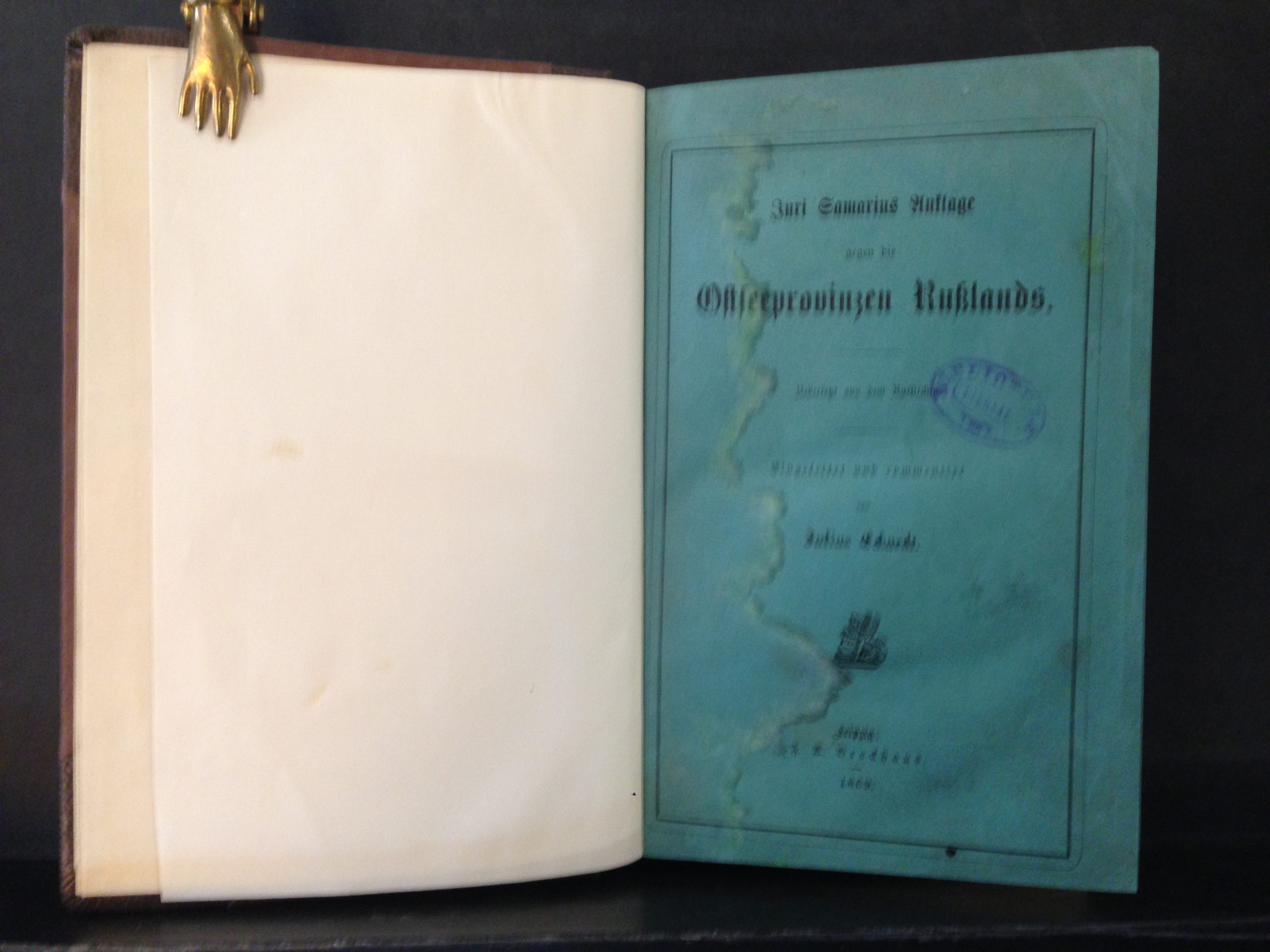 Juri Samarins Anfage gegen die Ostseeprovinzen Rußlands 1869. Singeleitet und commentirt von Julius Eckardt