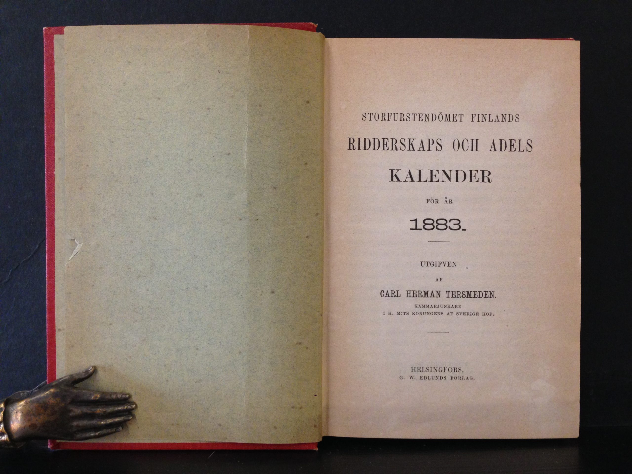 Tersmeden, Carl Herman: Storfurstendömet Finlands ridderskaps och adels kalender för år 1883