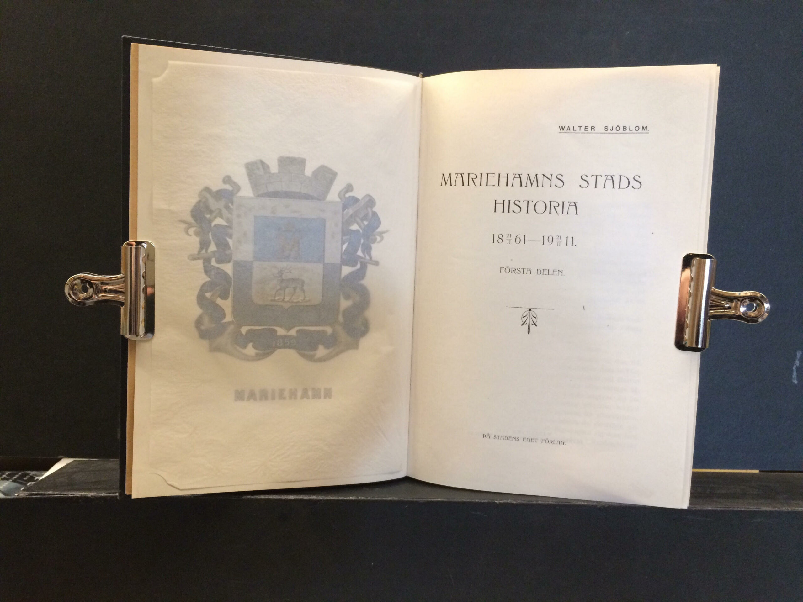 Sjöblom, Walter: Mariehamns stadshistoria 1861-1911. I-II