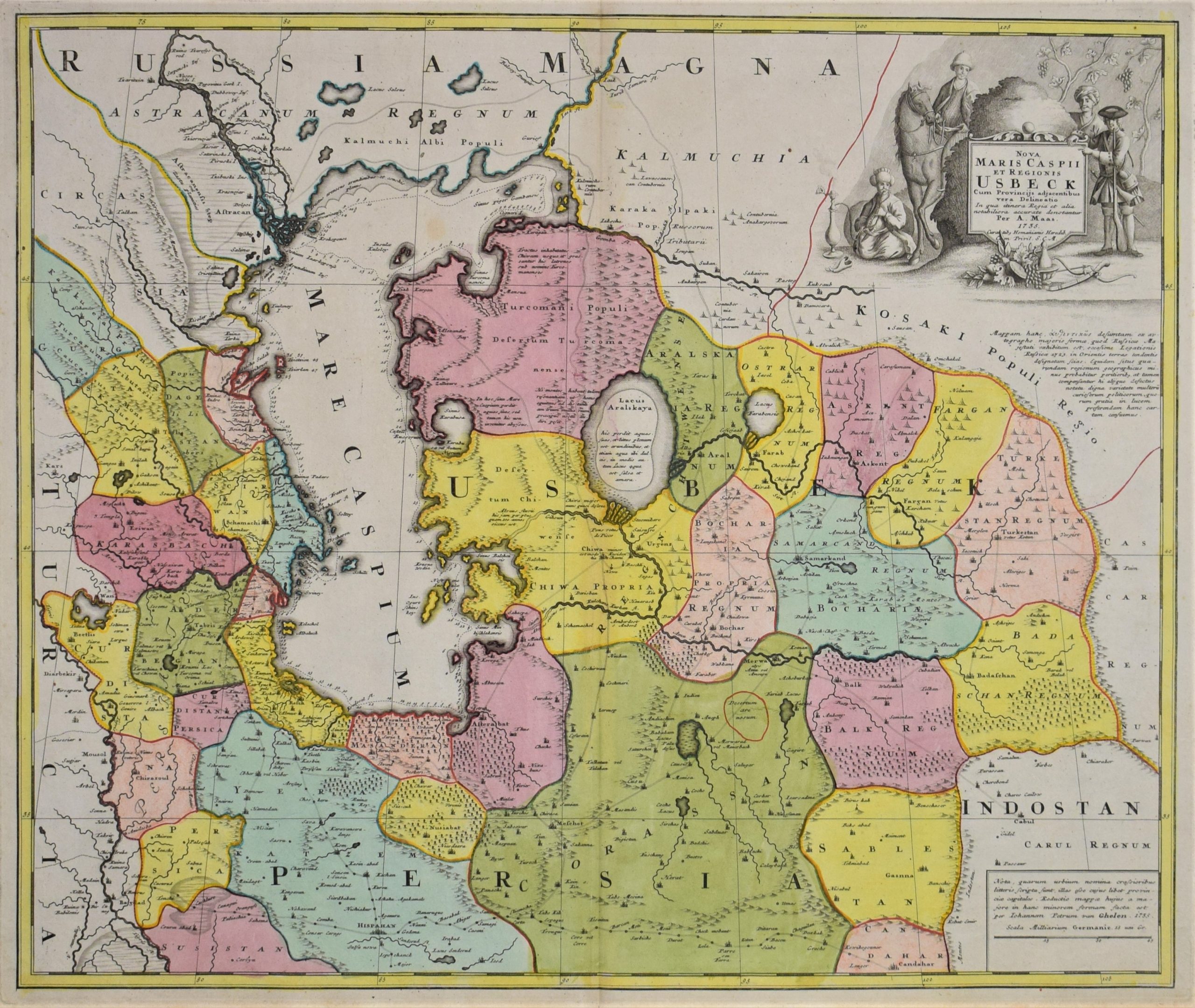 Maas, A. (Homann heirs): Nova Maris Caspii Et Regionis Usbeck