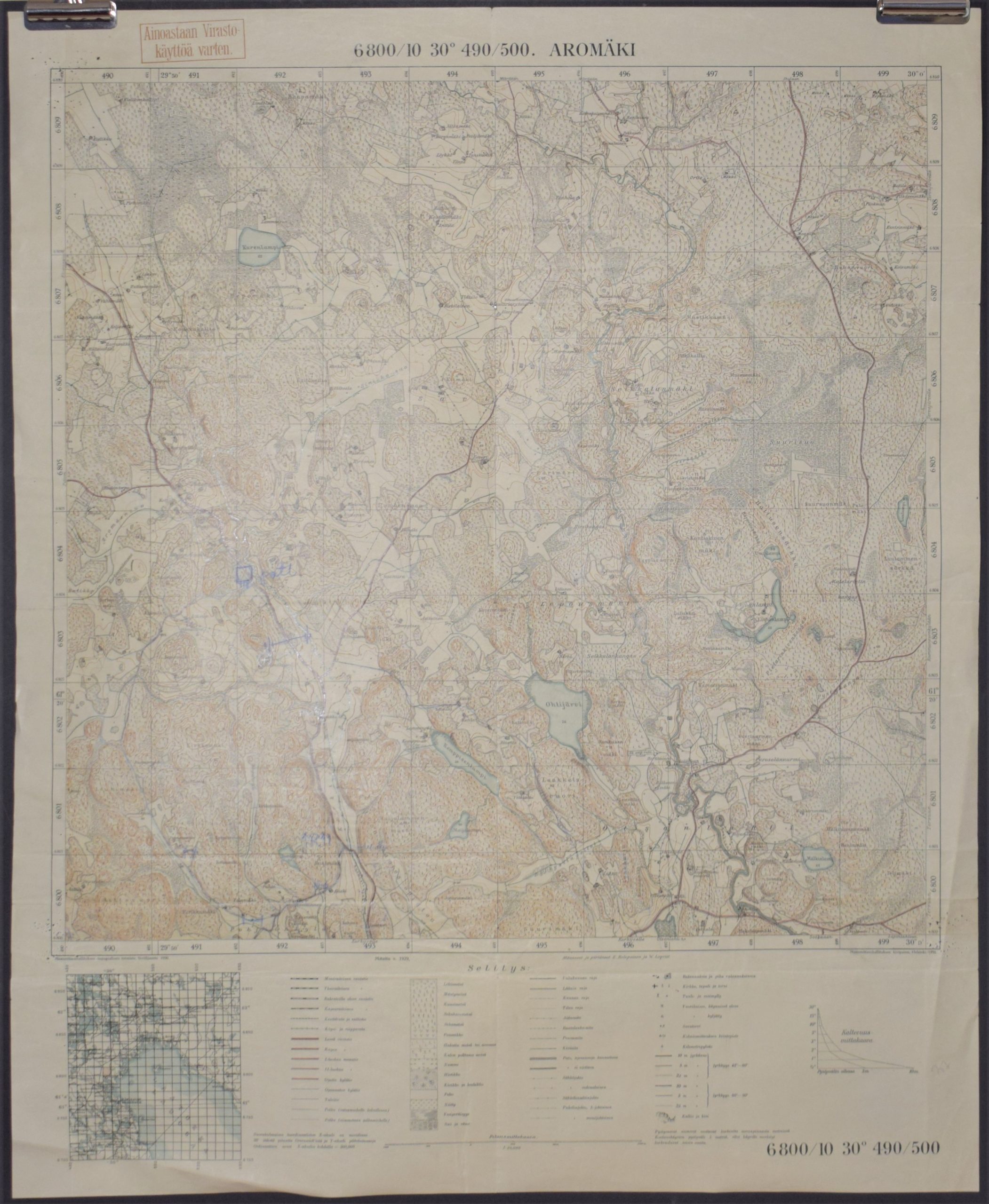 Aromäki – topografinen kartta (1930)