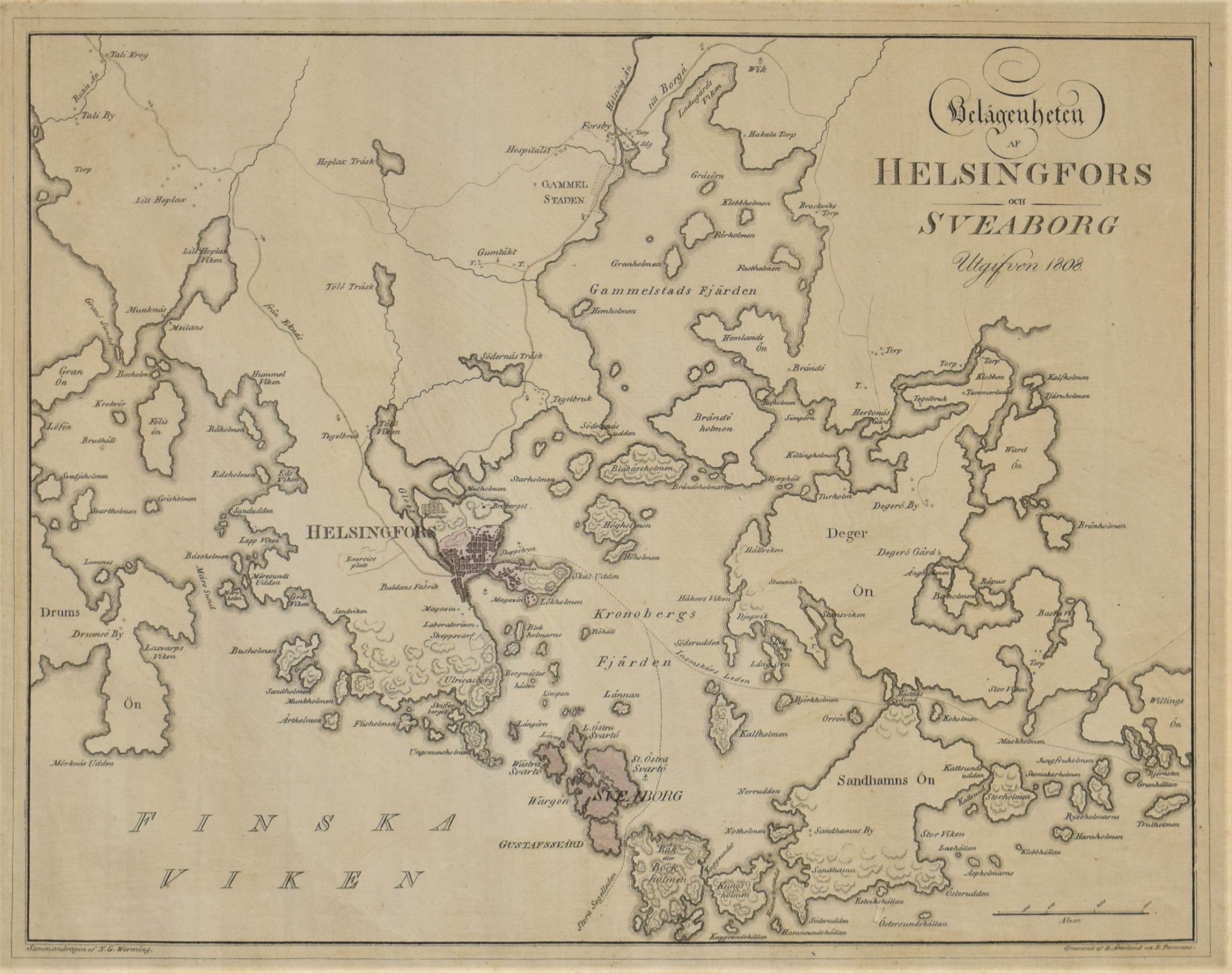 Werming, N. G.: Belägenheten af Helsingfors och Sveaborg 1808