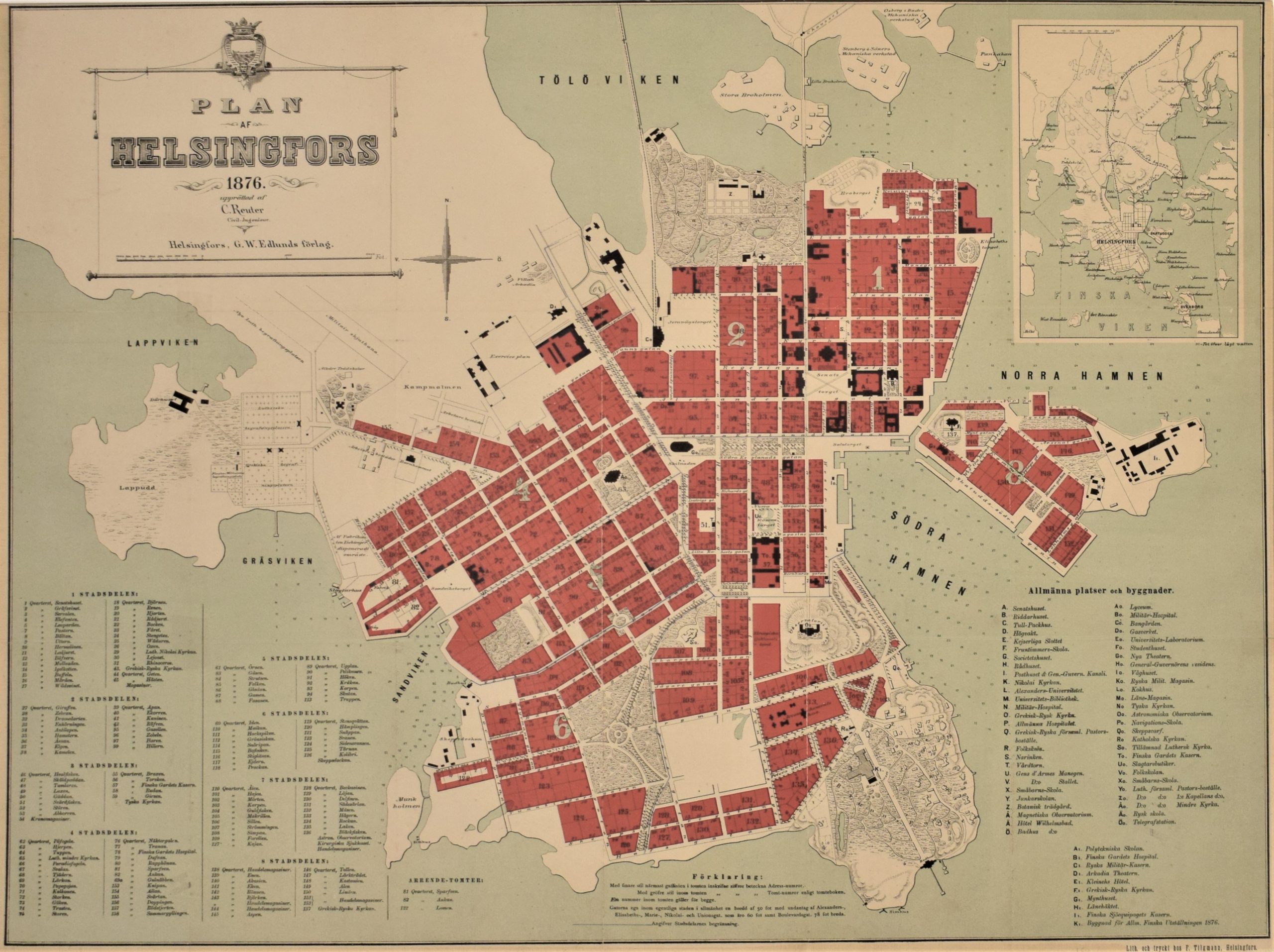 Reuter, C.: Plan af Helsingfors 1876