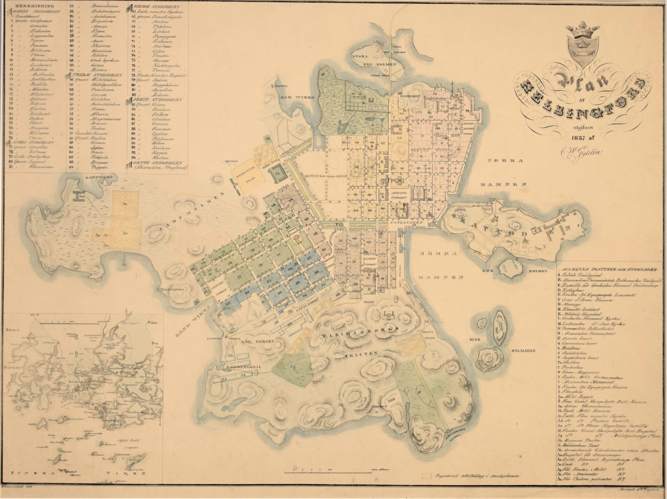 Gyldén, C. W.: Plan af Helsingfors utgifven 1837
