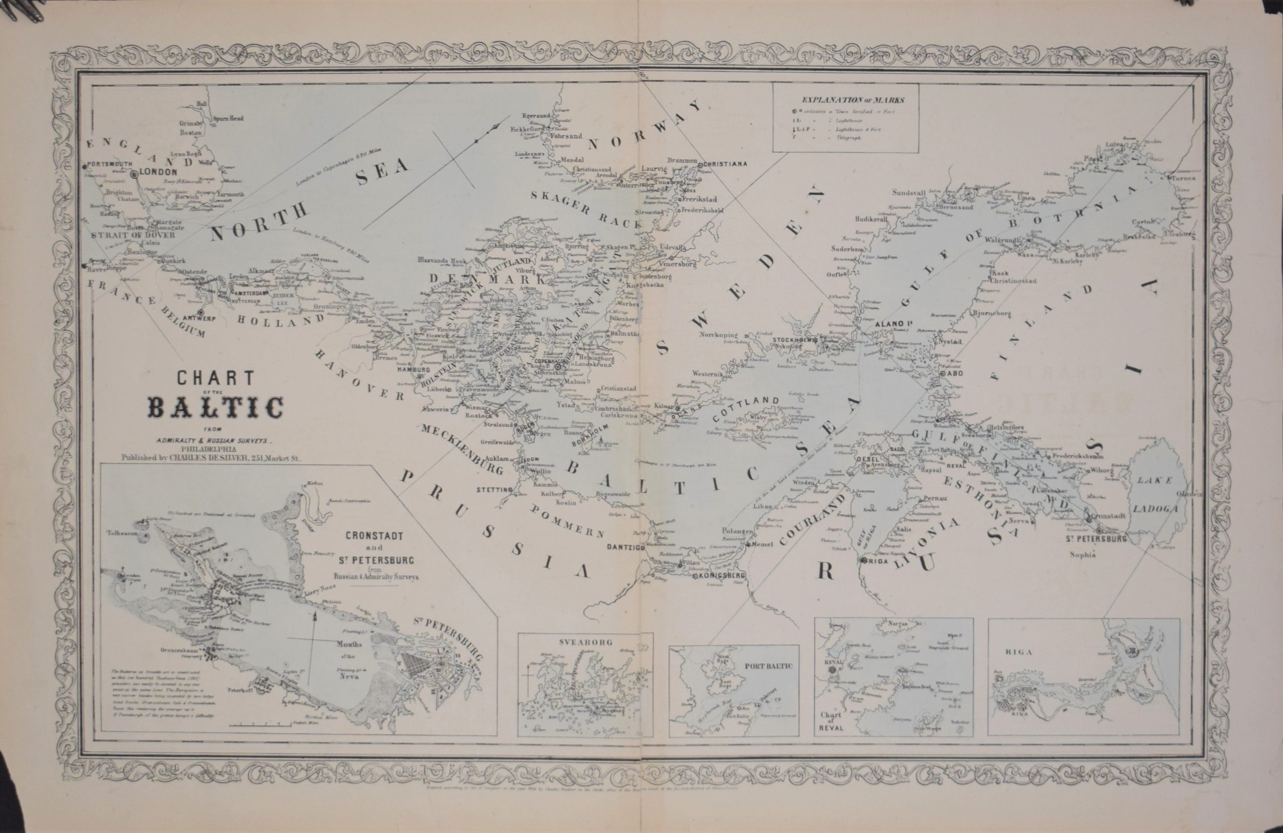 Desilver, Charles: Chart of the Baltic From Admiralty & Russian Surveys