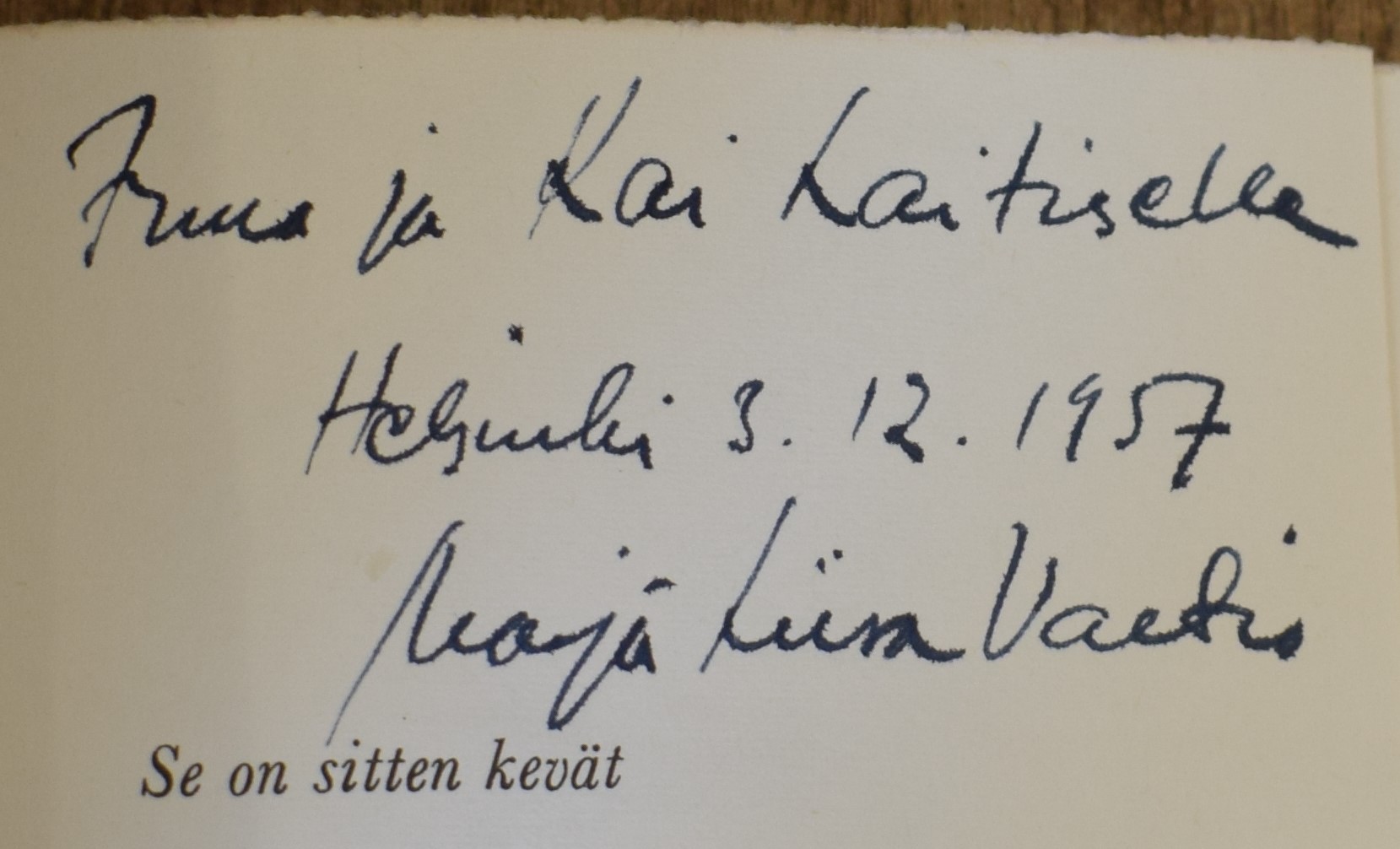 Vartio, Marja-Liisa: Se on sitten kevät (omiste) - Image 2