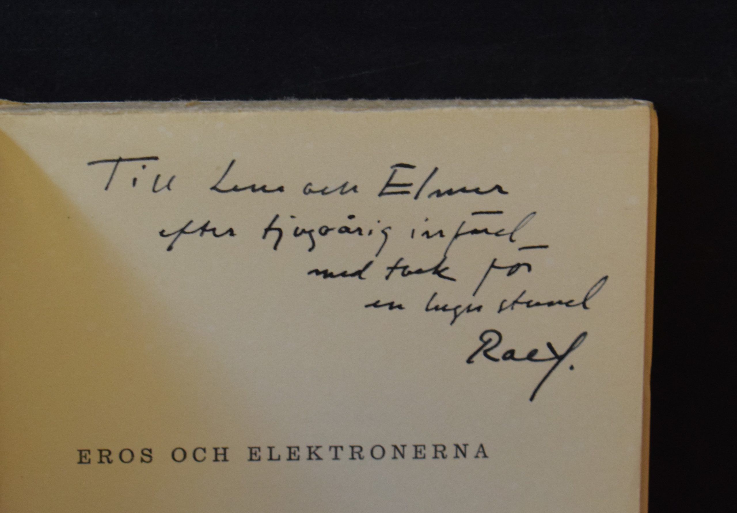 Parland, Ralf: Eros och elektronerna (dedikation) - Image 2