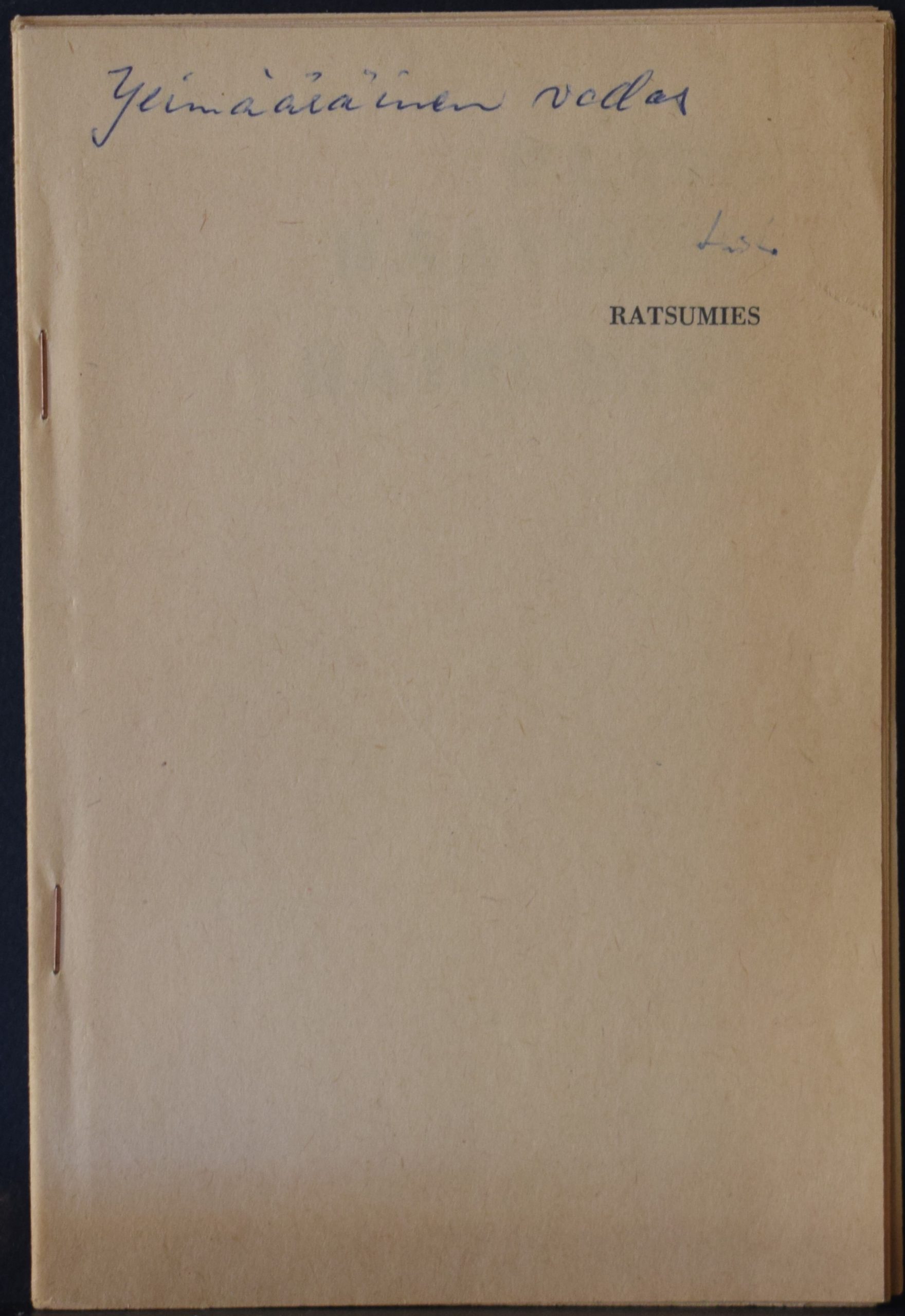 Paavo Haavikko Ratsumies Ylimääräinen vedos Kirje Paavo Haavikolta Kai Laitiselle