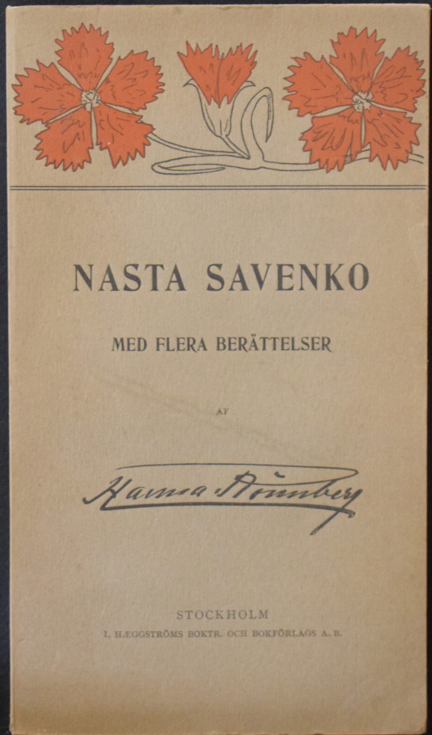 Rönnberg, Hanna: Nasta Savenko med flera berättelser (dedikation)