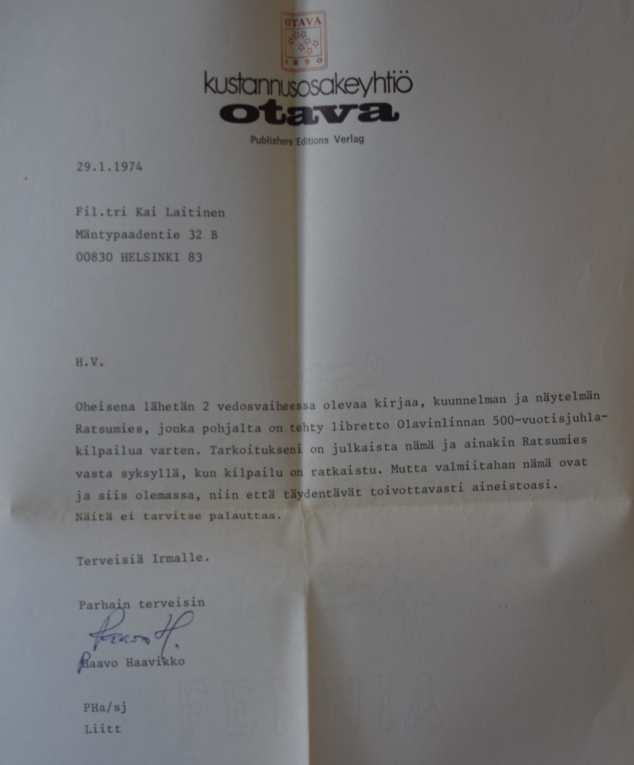 Haavikko, Paavo: Ratsumies - Image 2