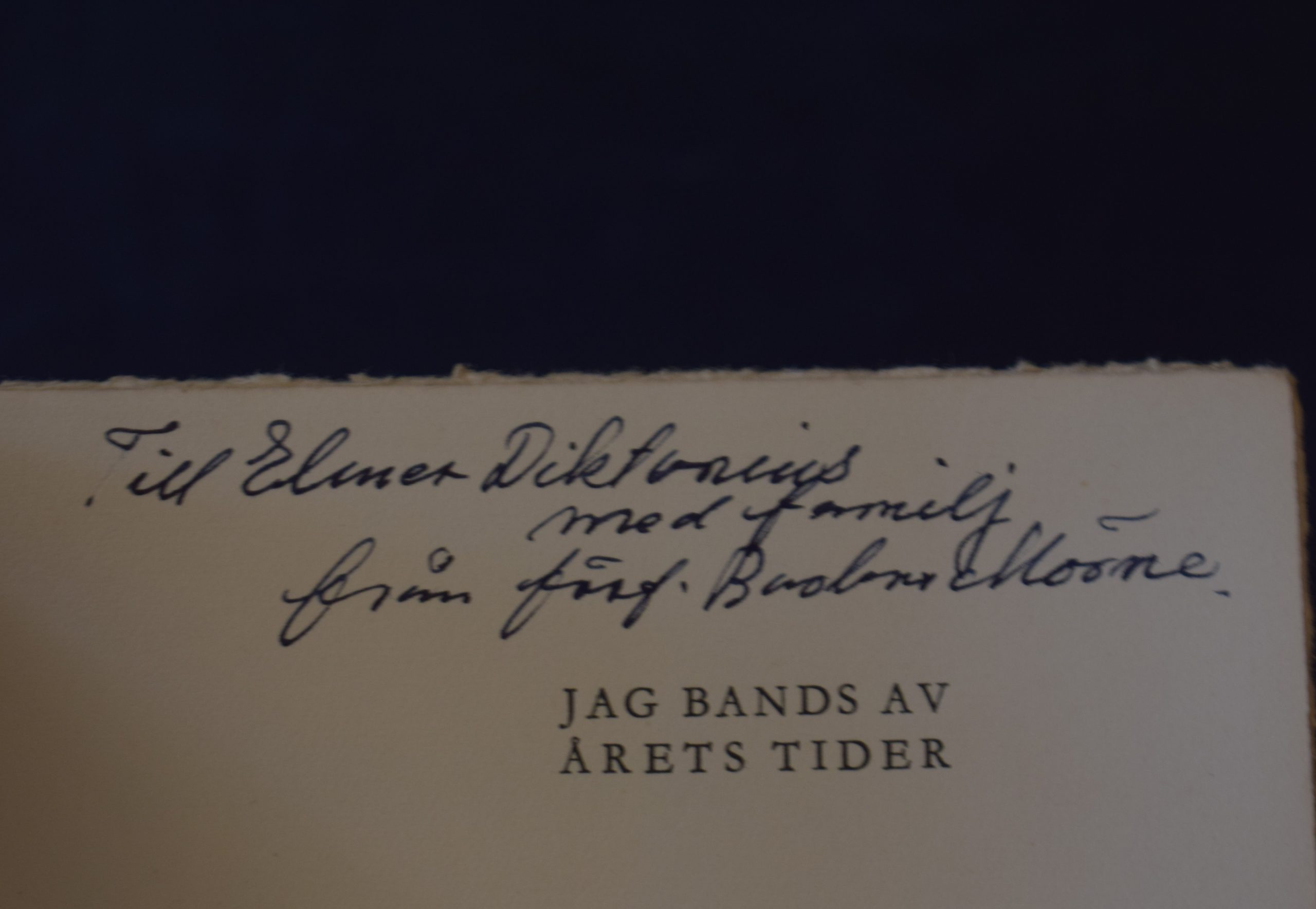 Mörne, Barbro: Jag bands av årets tider (dedikation till Elmer Diktonius) - Image 2