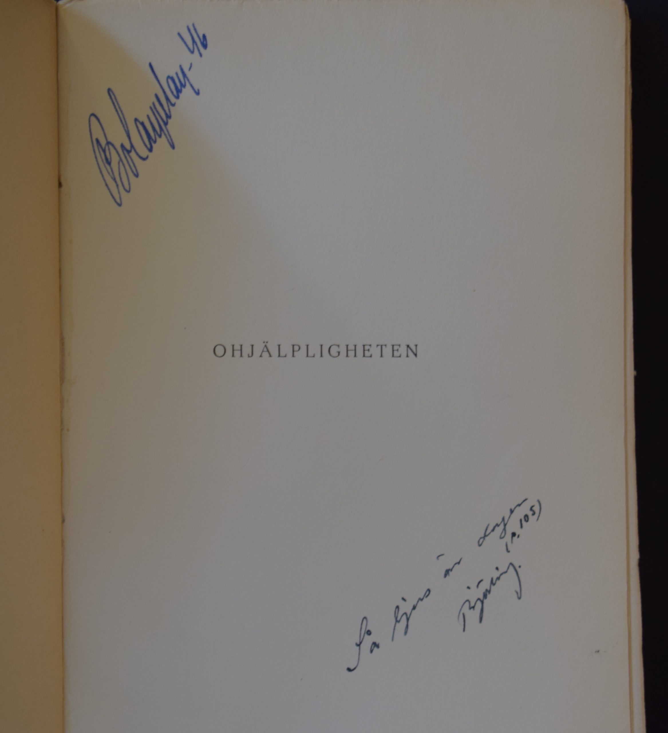 Björling, Gunnar: Ohjälpligheten (signerad) - Image 2