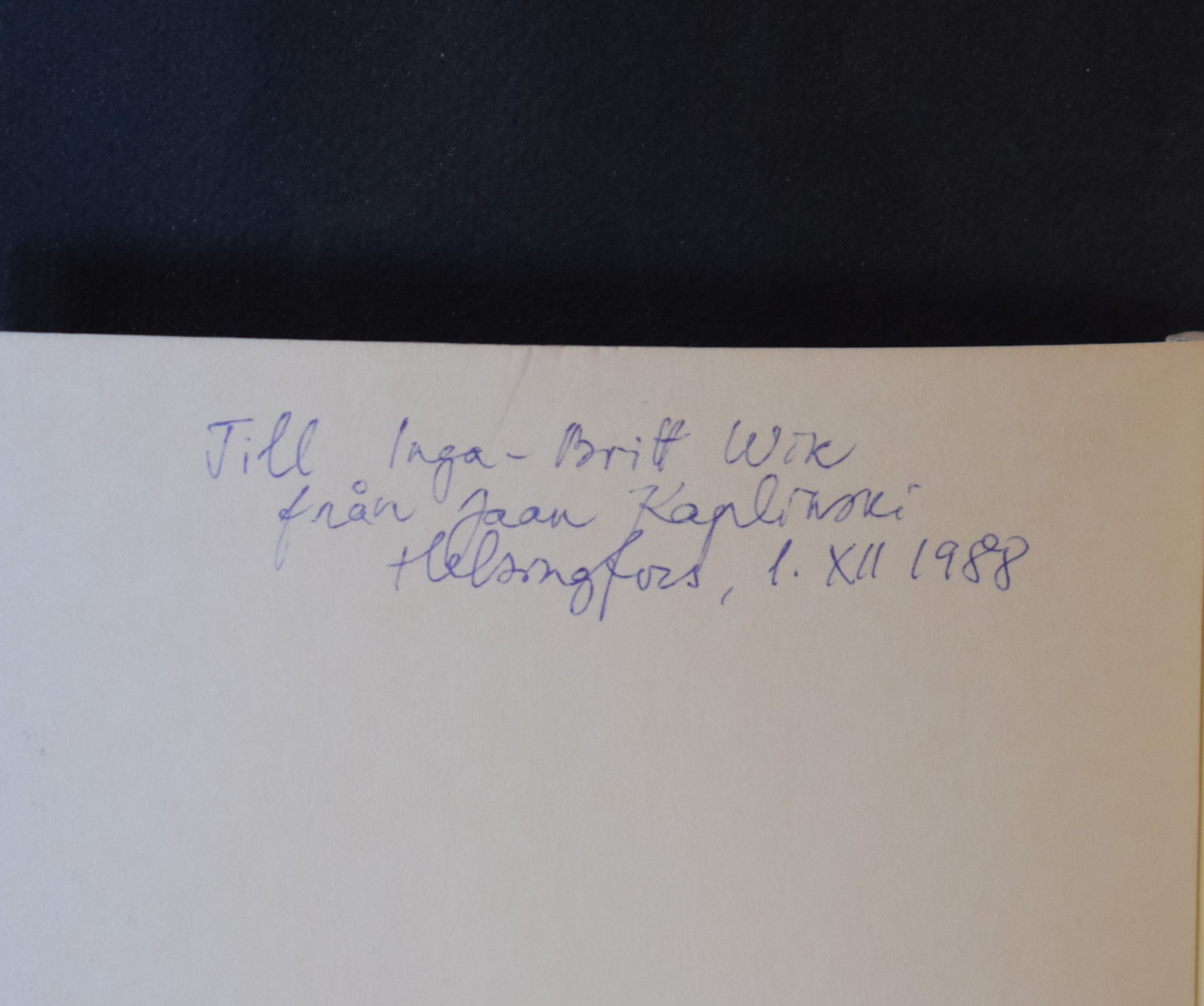 Kaplinski, Jaan: Samma hav i oss alla (dedikation) - Image 2