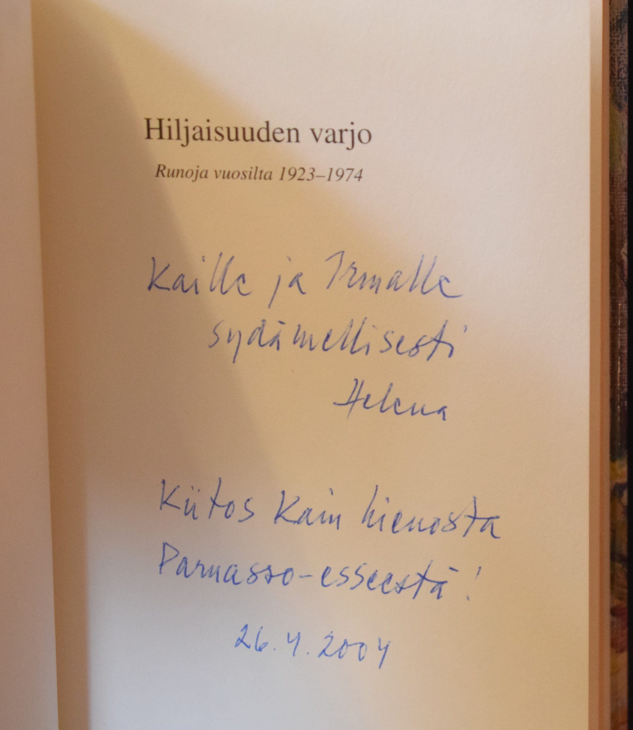 Enckell, Rabbe: Hiljaisuuden varjo (omiste) - Image 2