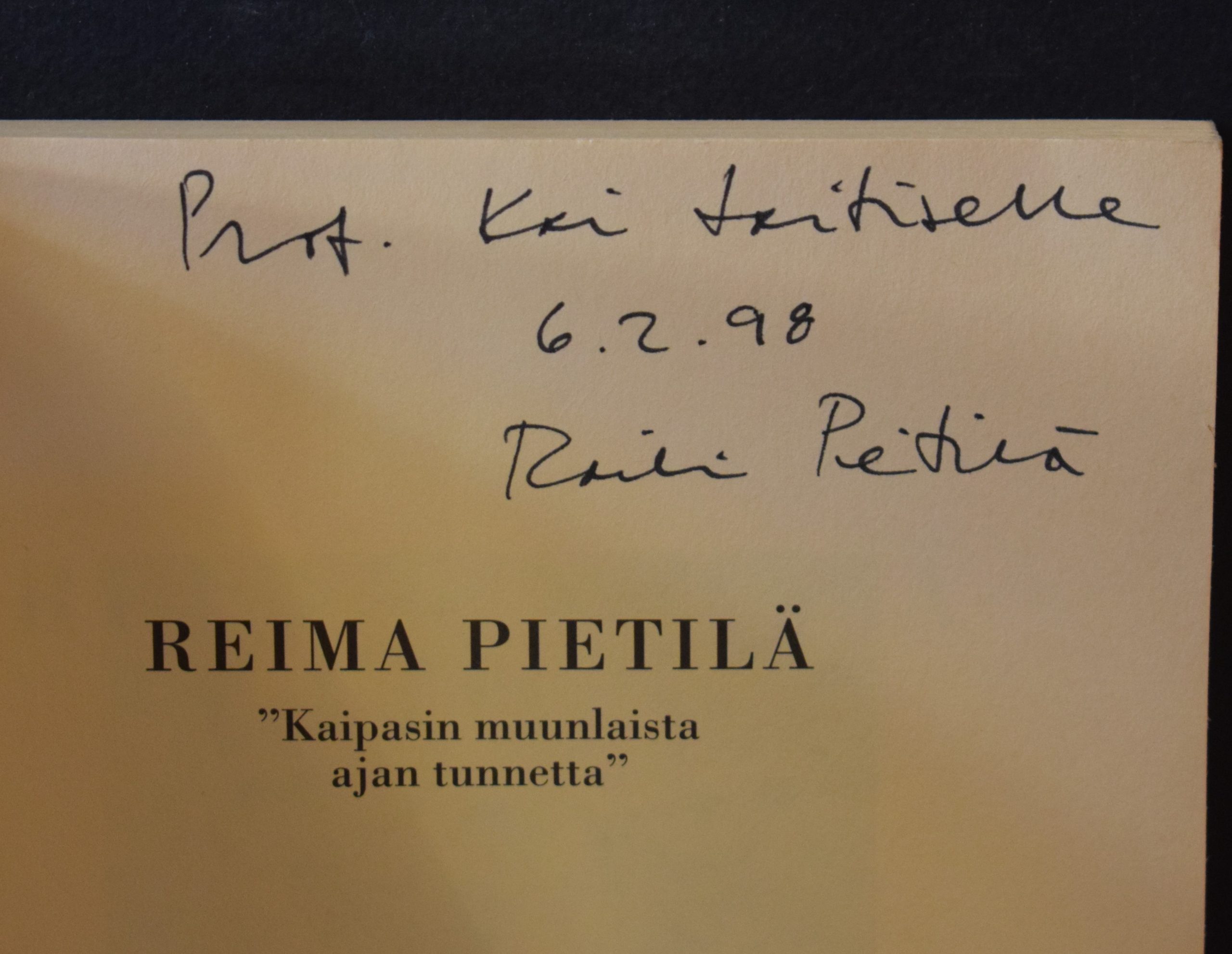 Koho, Timo: Reima Pietilä "Kaipasin muunlaista ajan tunnetta" (omiste) - Image 2