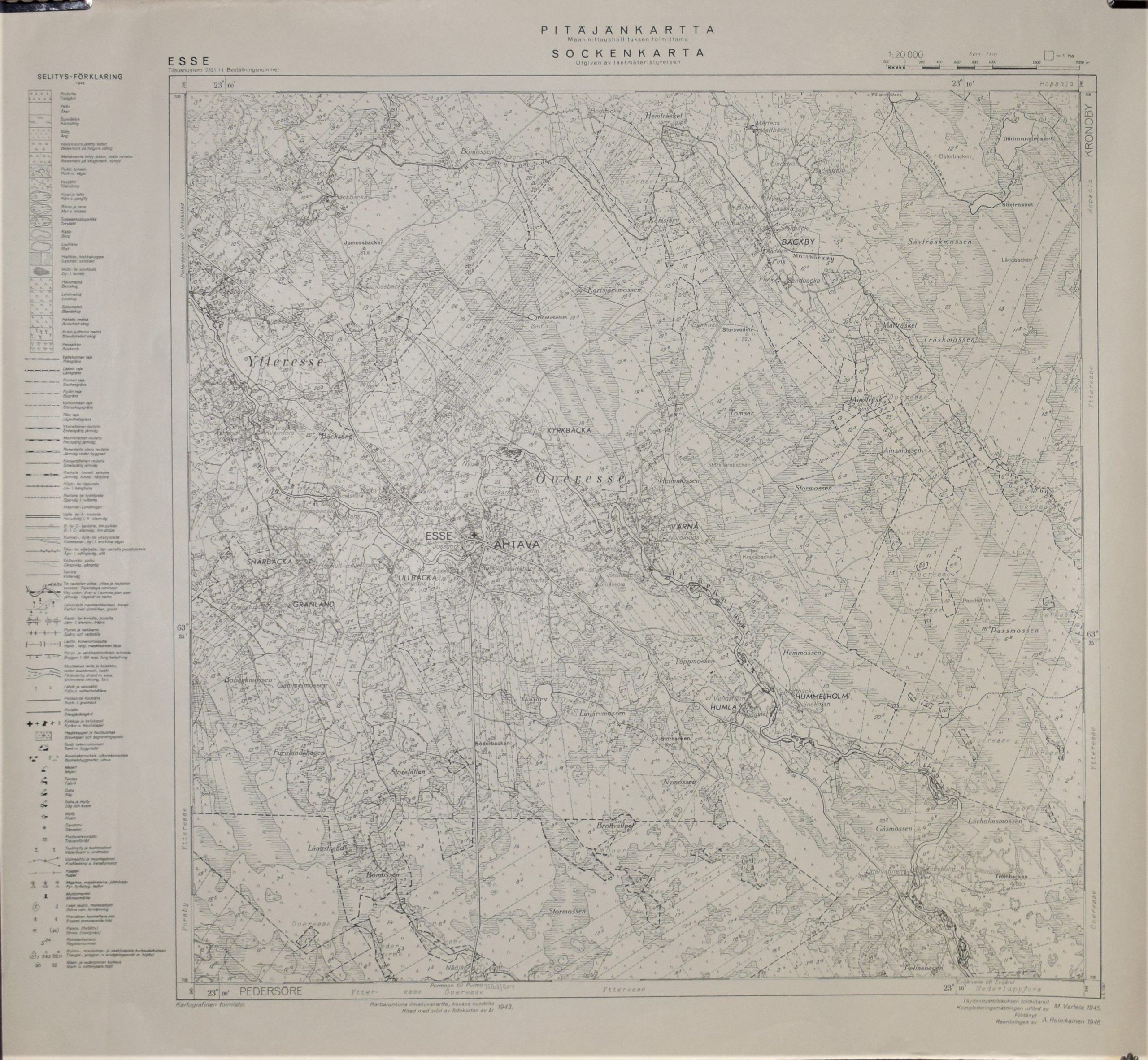 Esse (1947) Pitäjänkartta – sockenkarta