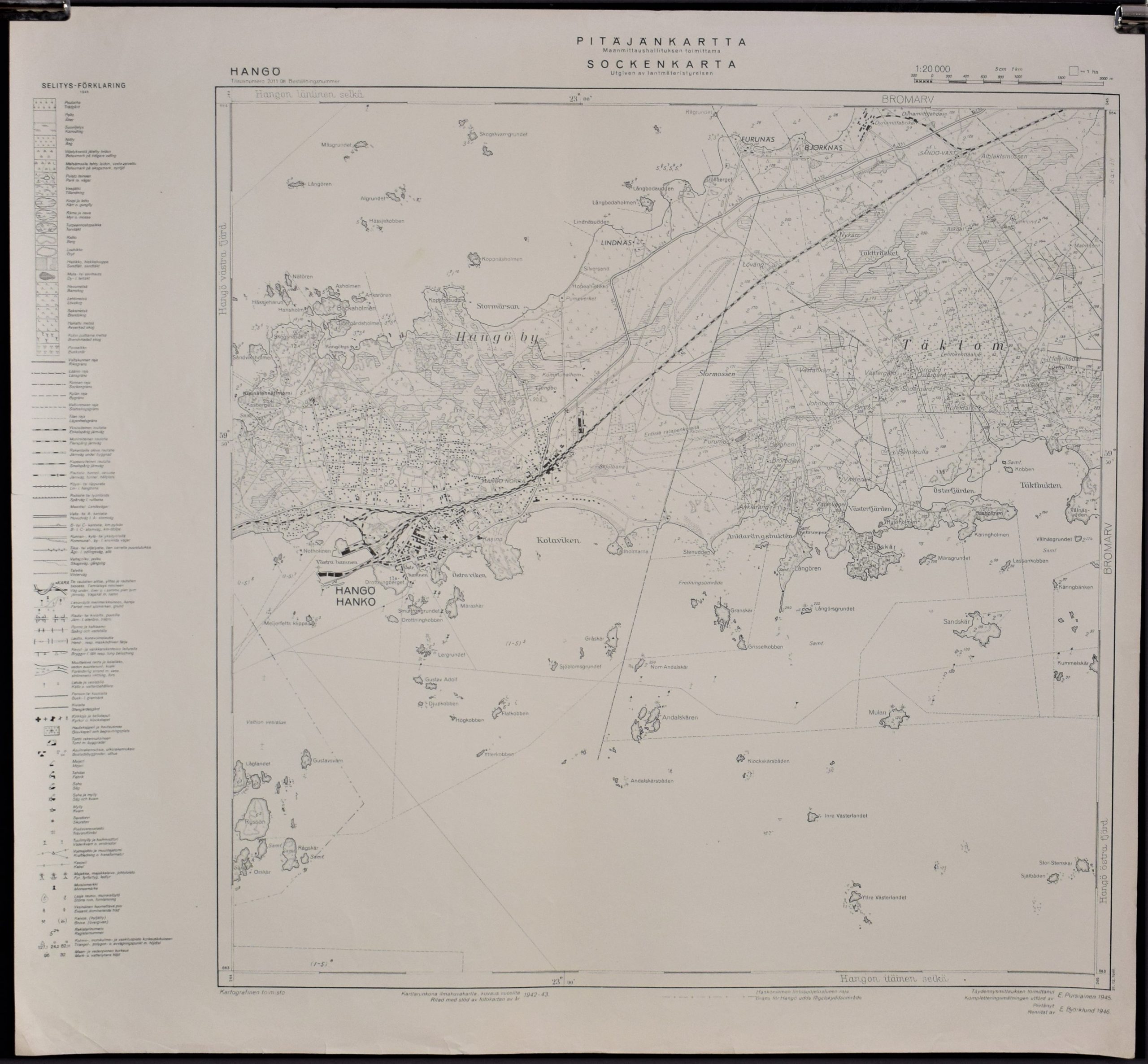Hangö (1946) Pitäjänkartta – sockenkarta