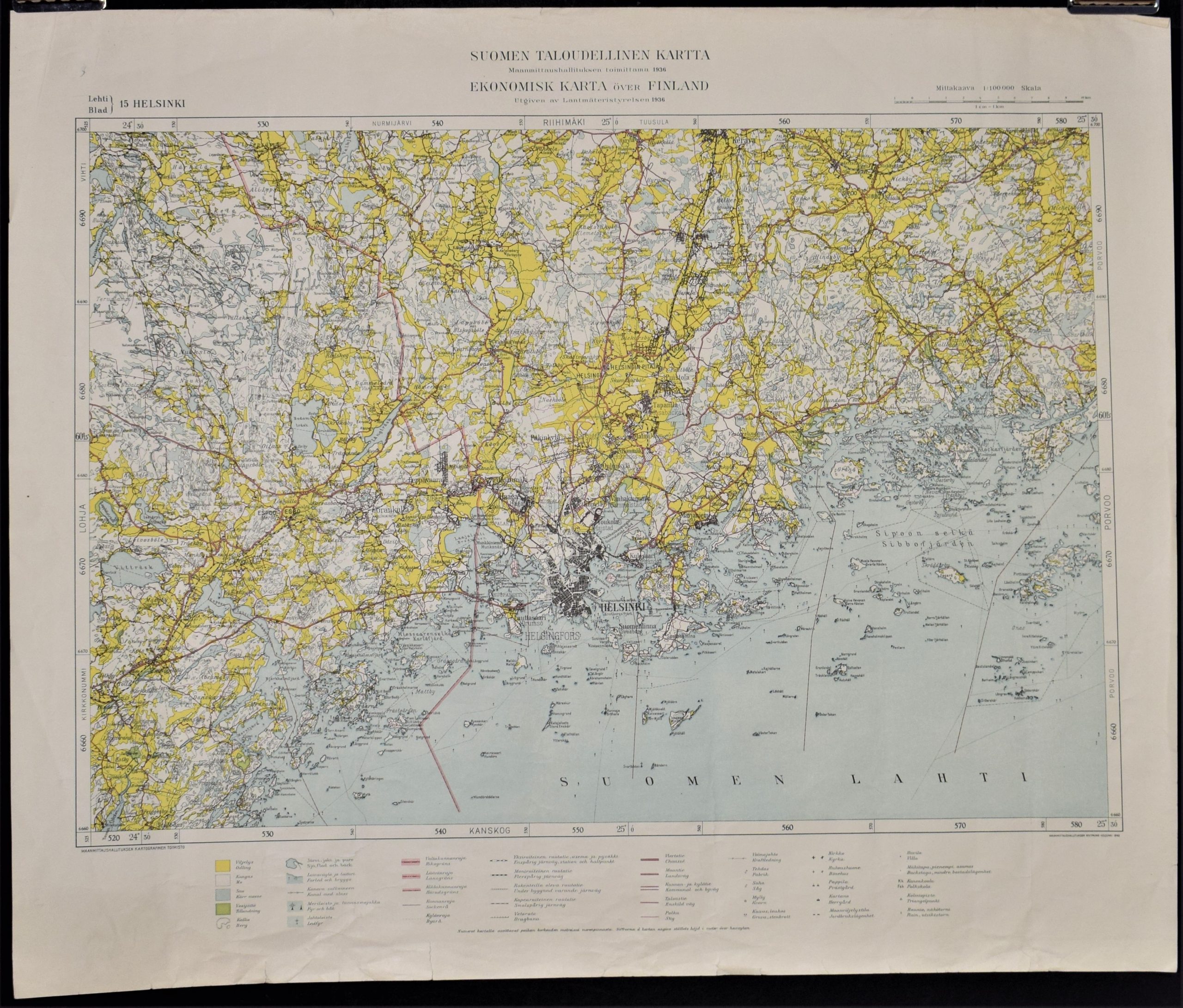 Helsinki - Suomen taloudellinen kartta (1940)