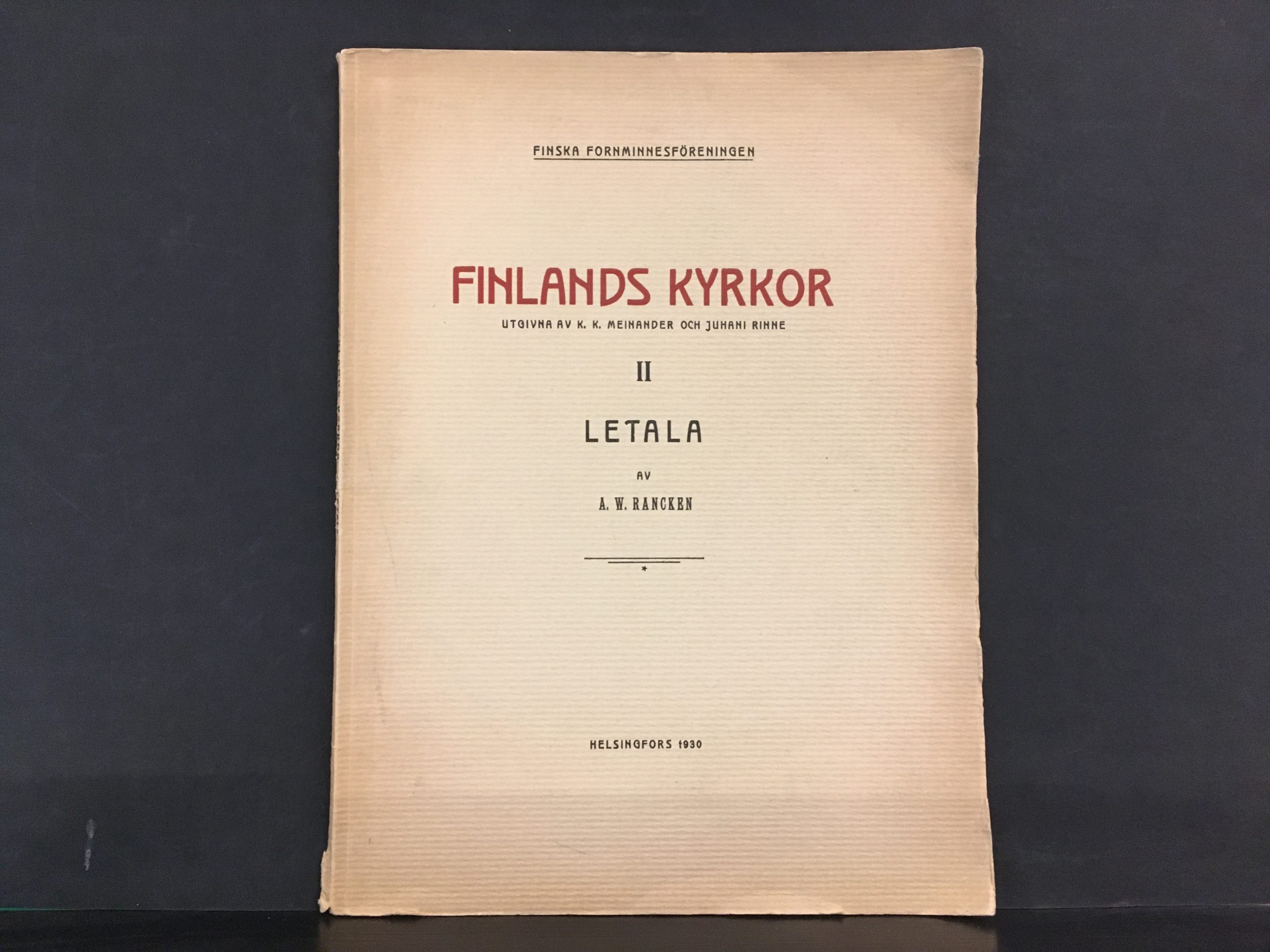 Rancken, A. W.: Finlands kyrkor II, Letala