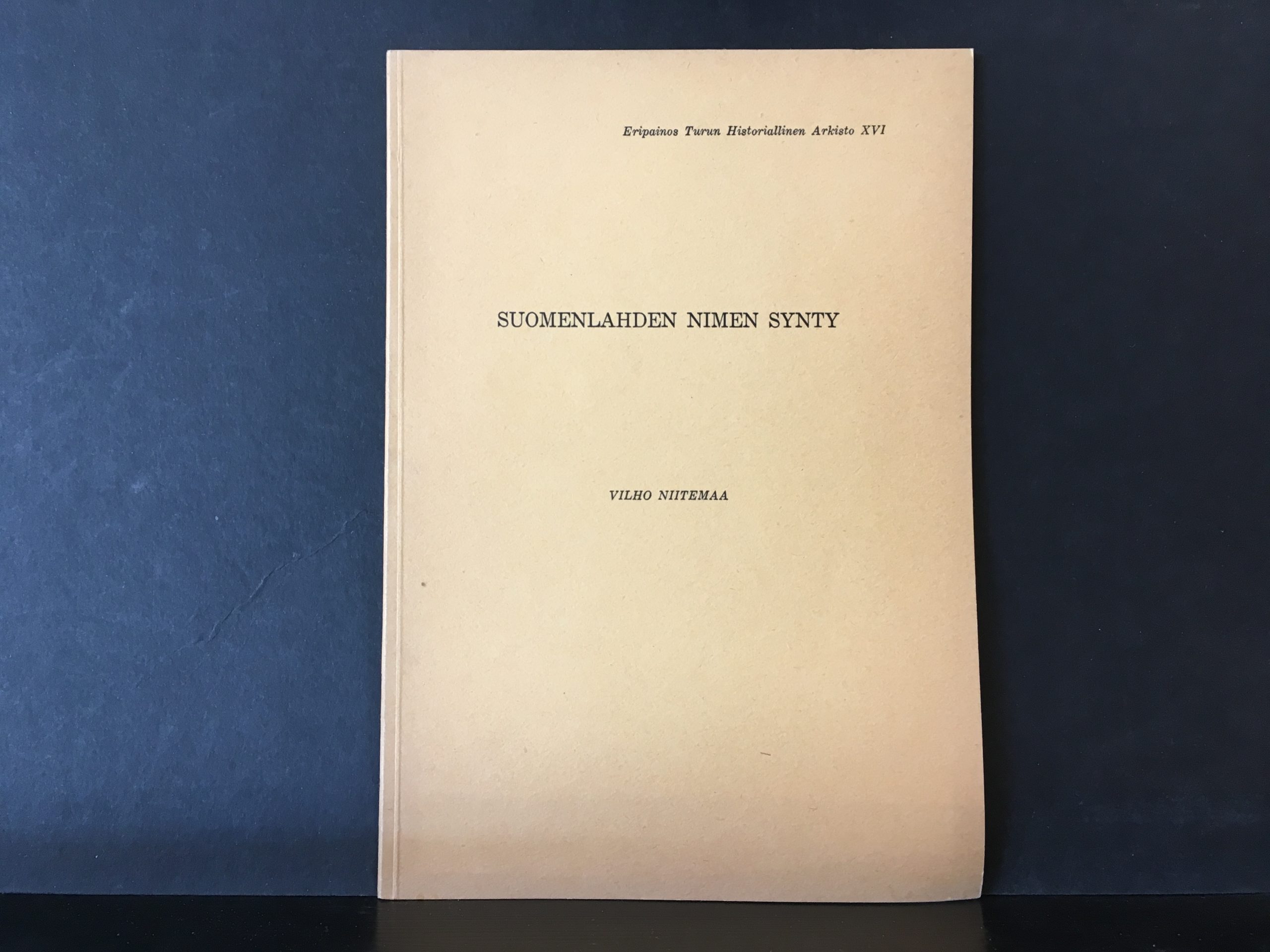 Niitemaa, Vilho: Suomenlahden nimen synty