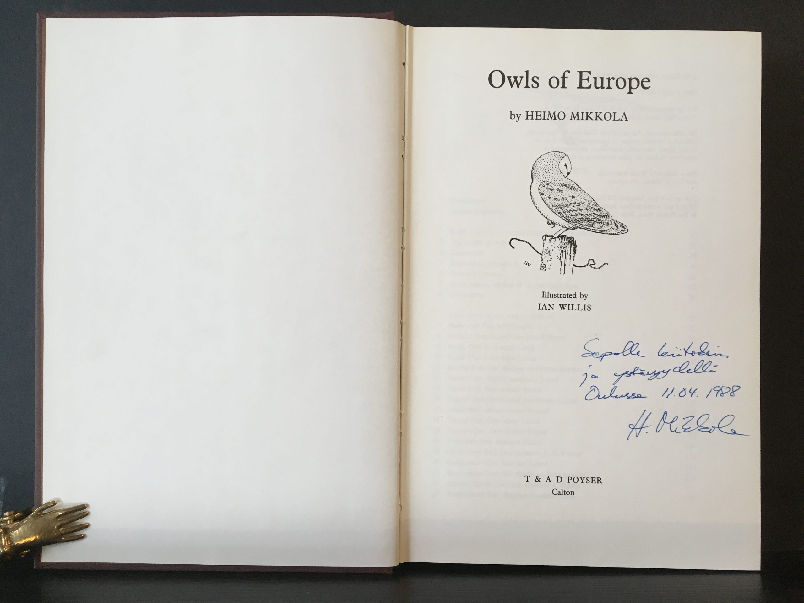 Mikkola, Heimo: Owls of Europe