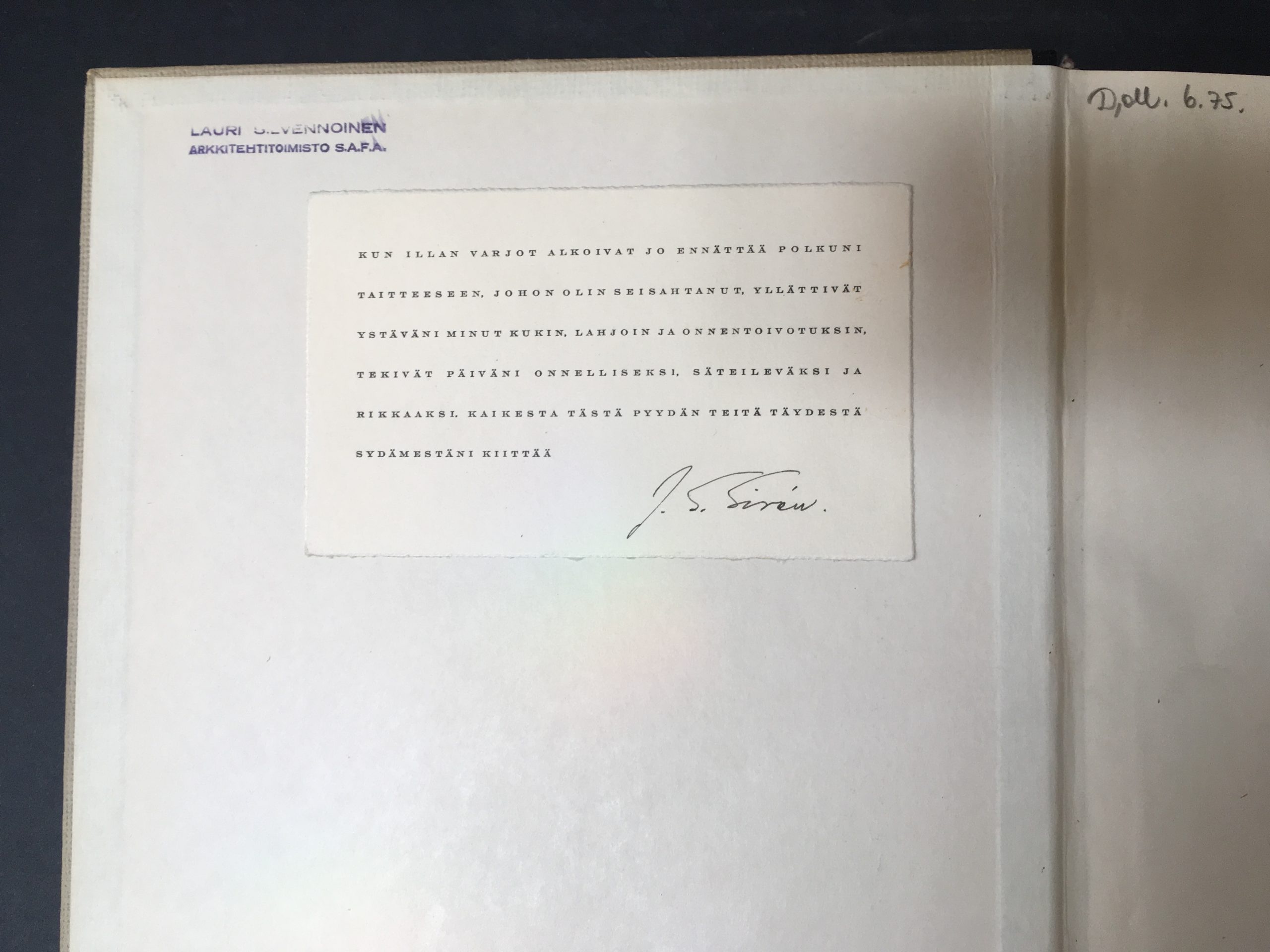 Aloi, Roberto: Architettura funeraria moderna. Architettura Monumentale, Crematori, Cimiteri, Edicole, Cappelle, Tombe, Stele, Decorazione (signed by J. S. Sirén) - Image 2