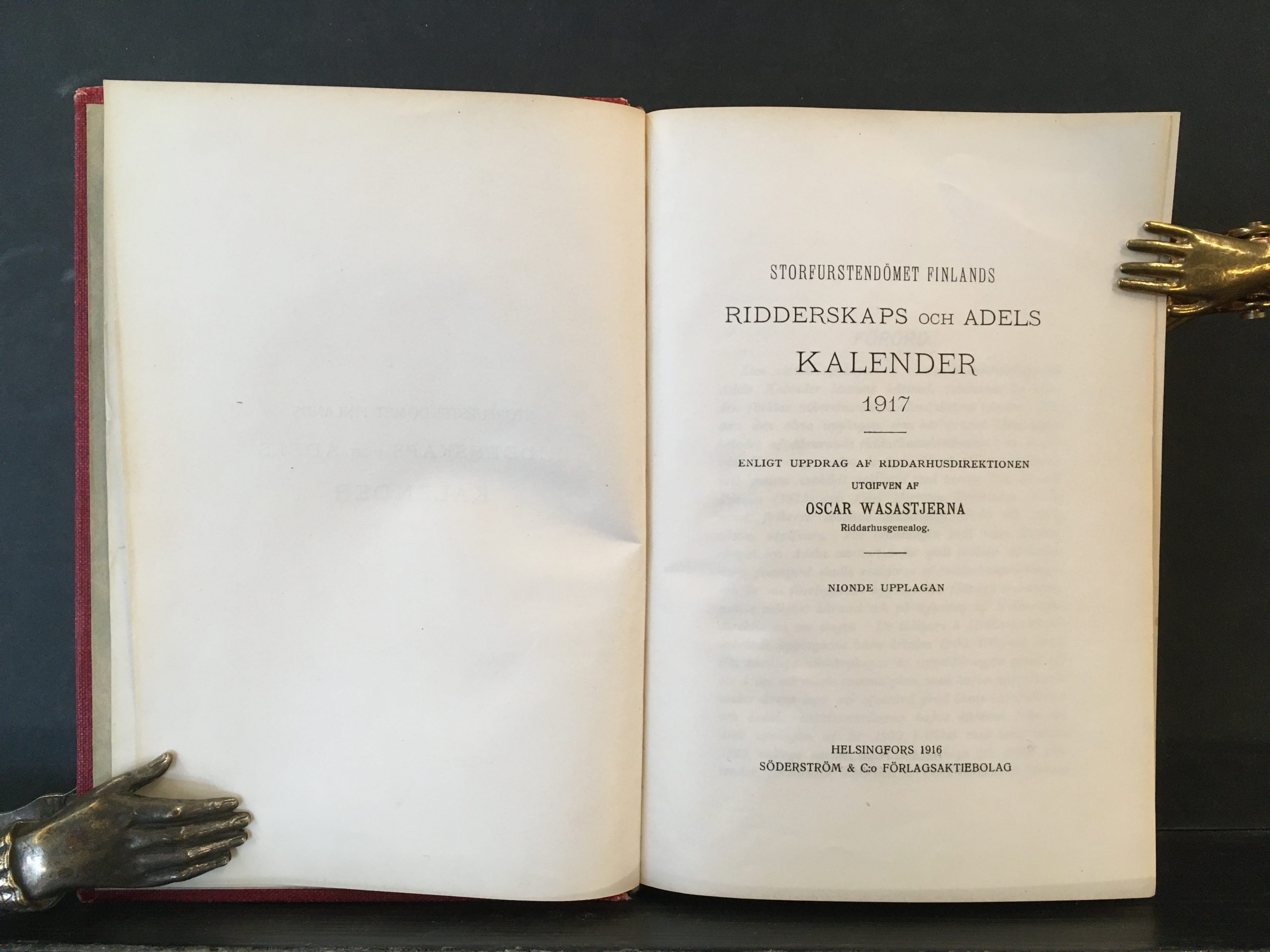 Wasastjerna, Oscar: Storfurstendömet Finlands ridderskaps och adels kalender 1917 - Image 2